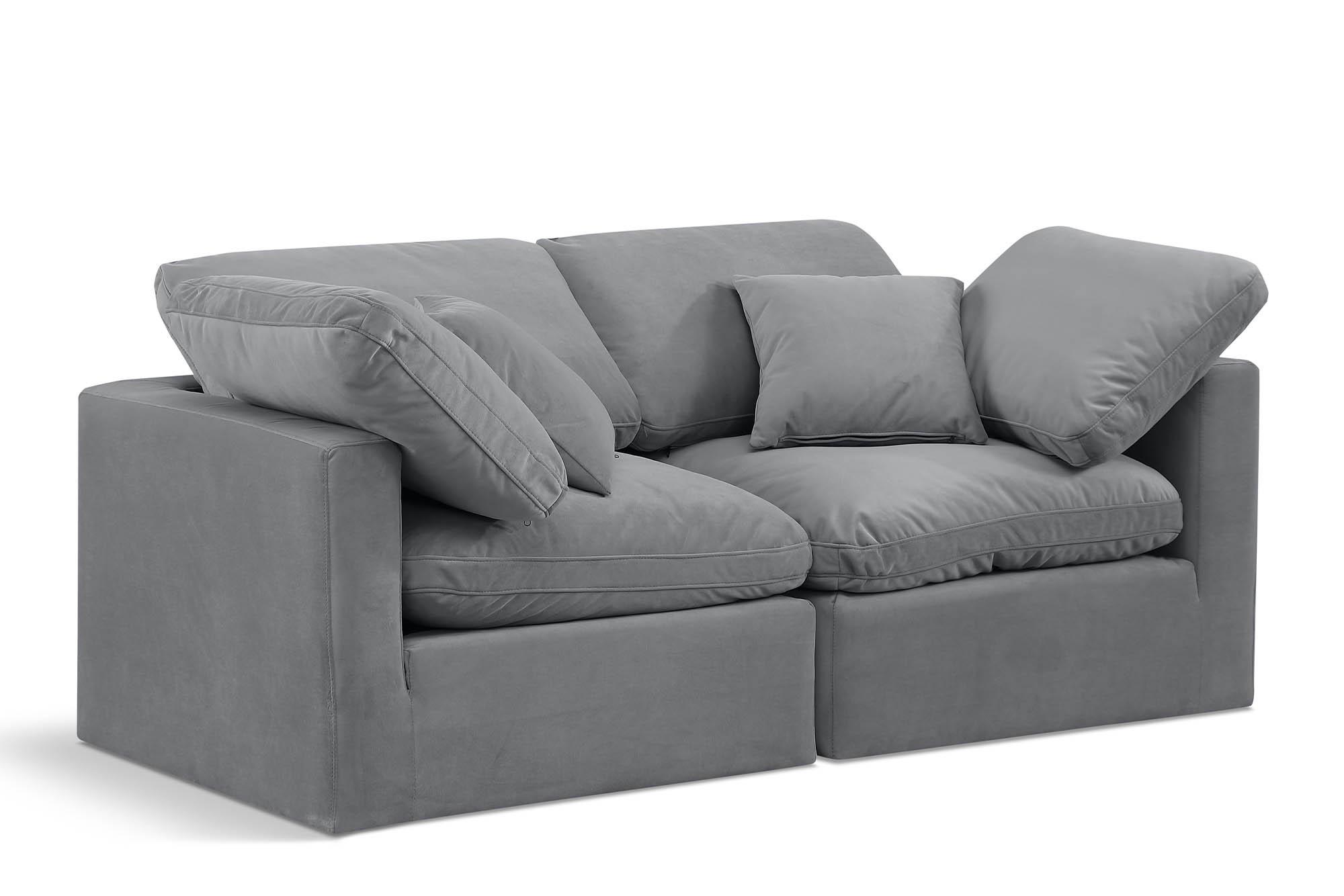 Contemporary, Modern Modular Sofa INDULGE 147Grey-S70 147Grey-S70 in Gray Velvet