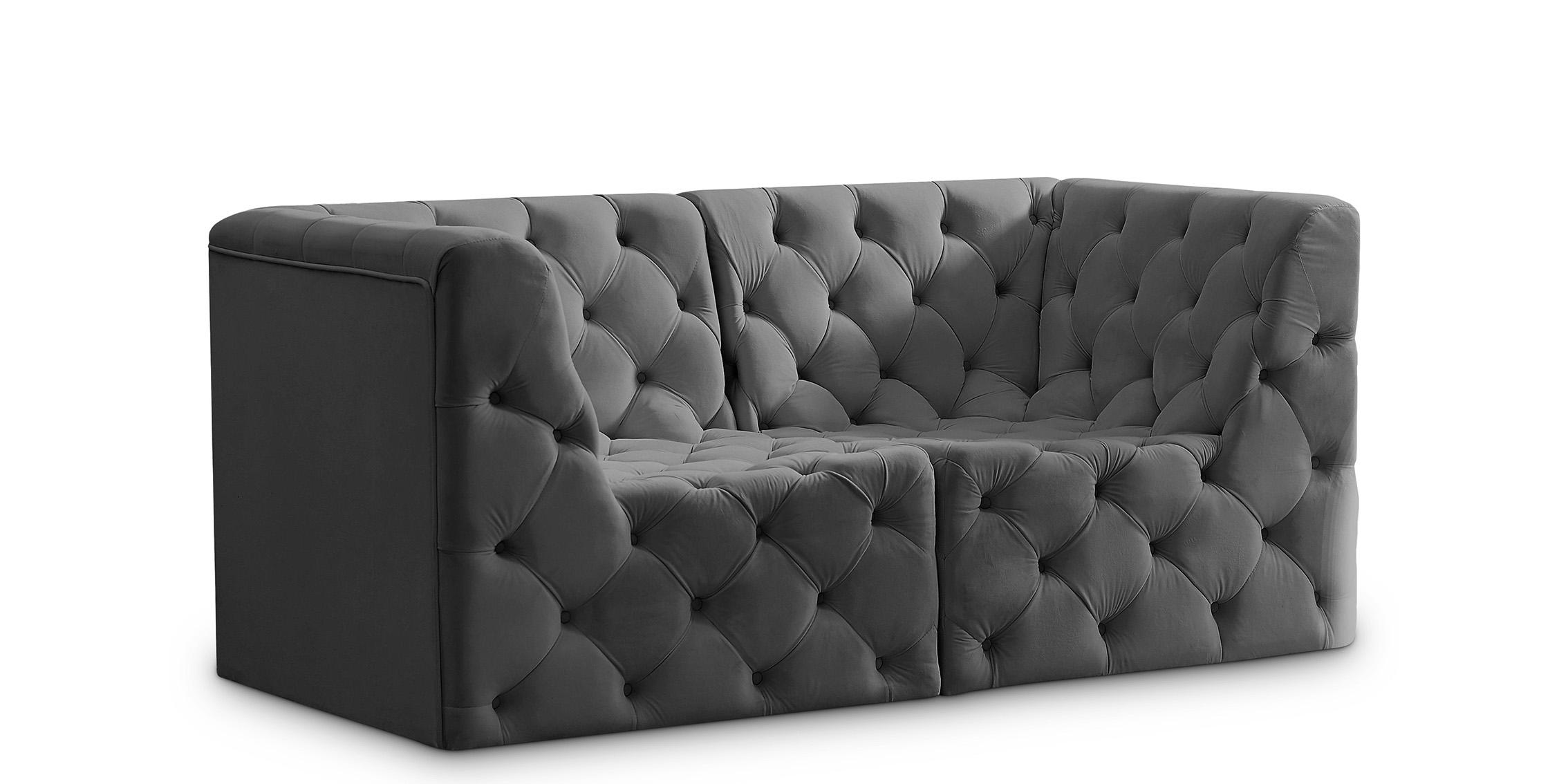 Contemporary, Modern Modular Sofa TUFT 680Grey-S70 680Grey-S70 in Gray Velvet
