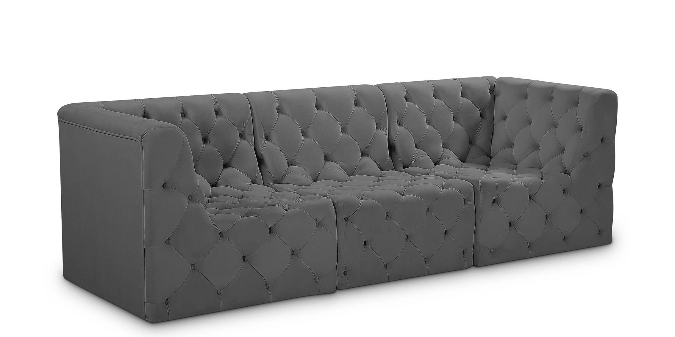 

    
Grey Velvet Modular Sofa TUFT 680Grey-S99 Meridian Contemporary Modern
