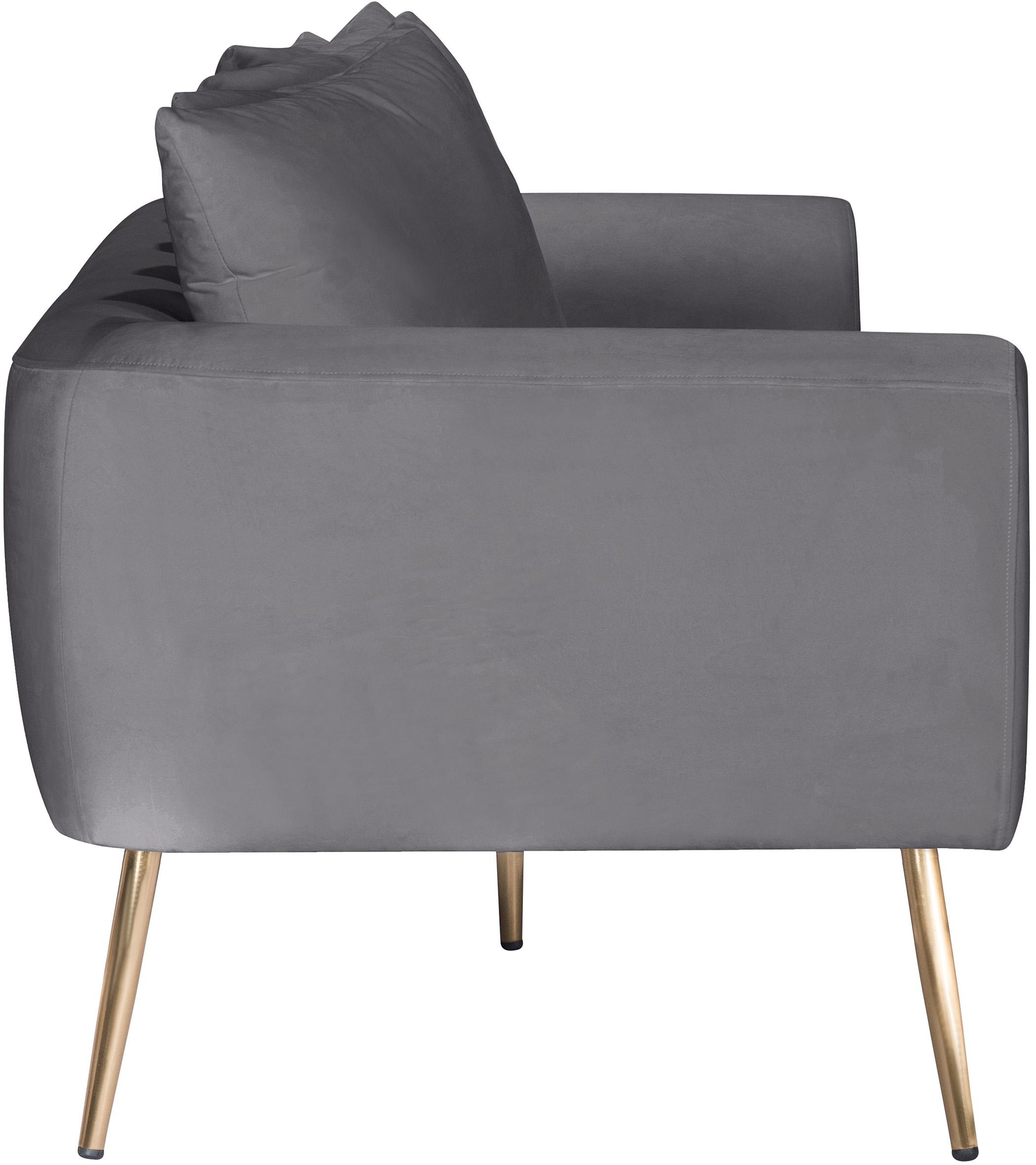 

    
GREY Velvet Quinn Sofa Set 3Pcs MERIDIAN Contemporary Modern Mid-Century

