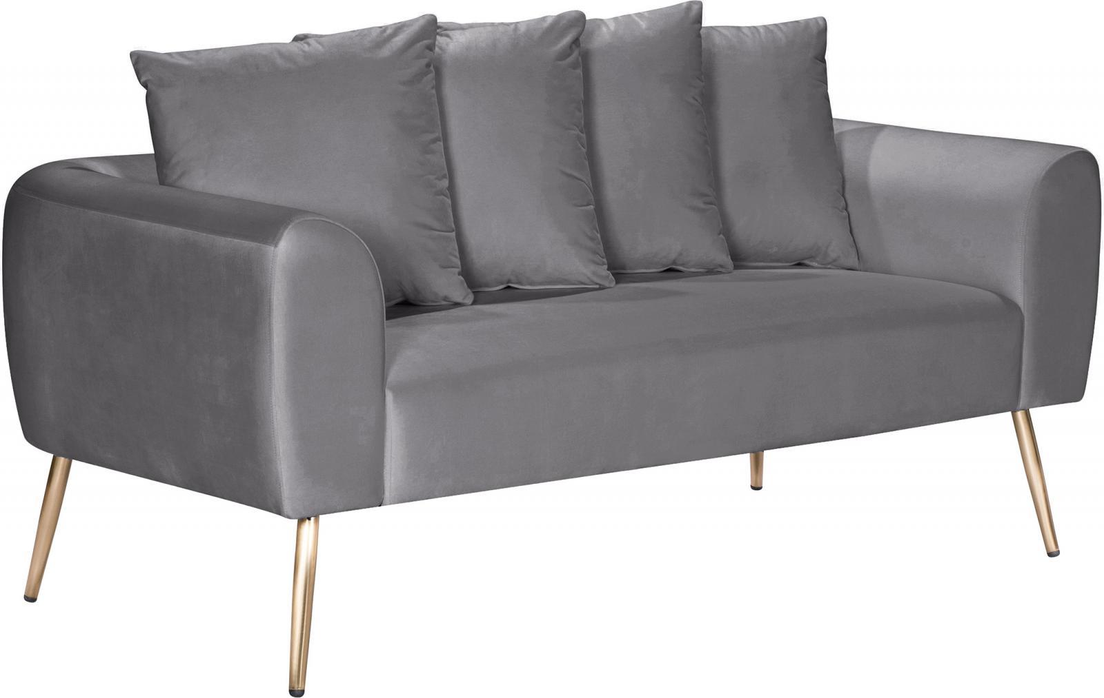 

        
753359801186GREY Velvet Quinn Sofa Set 3Pcs MERIDIAN Contemporary Modern Mid-Century
