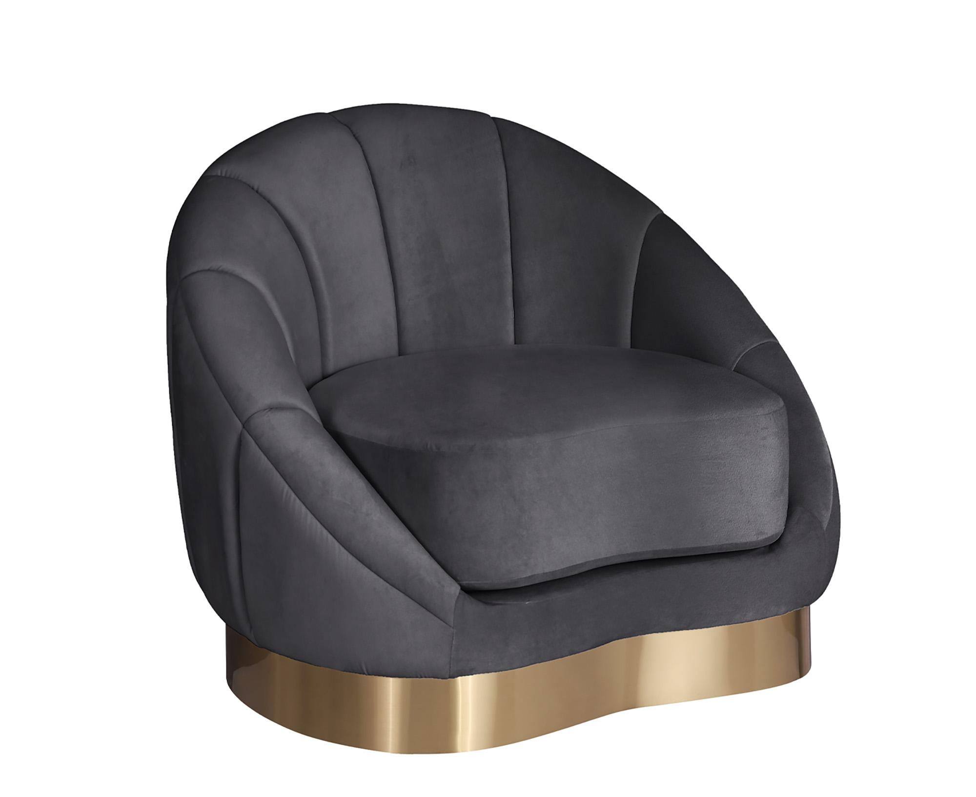 Contemporary, Modern Arm Chair SHELLY 623Grey-C 623Grey-C in Gray Velvet