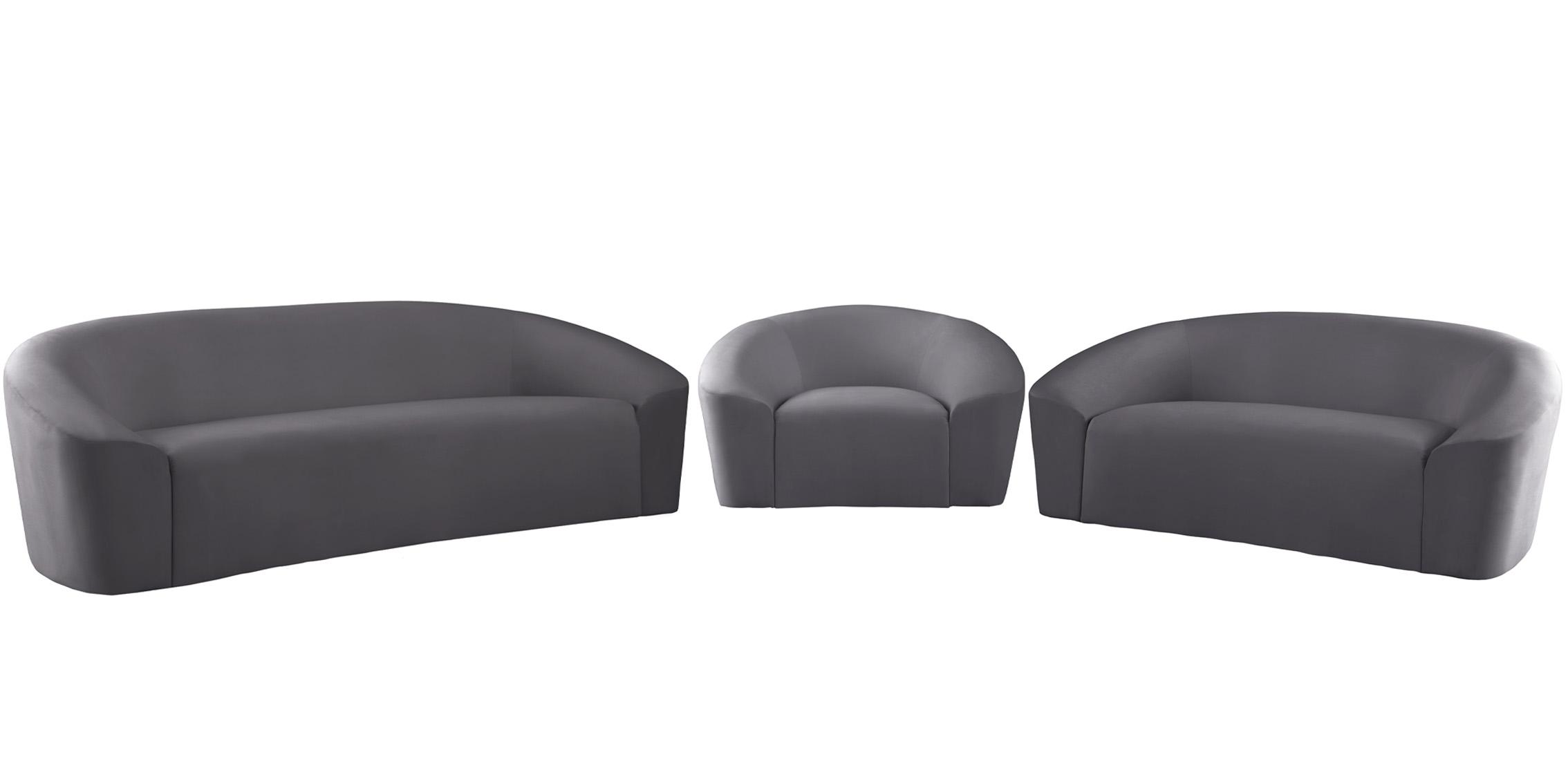 

    
 Shop  Grey Velvet Chair RILEY 610Grey-C Meridian Contemporary Modern
