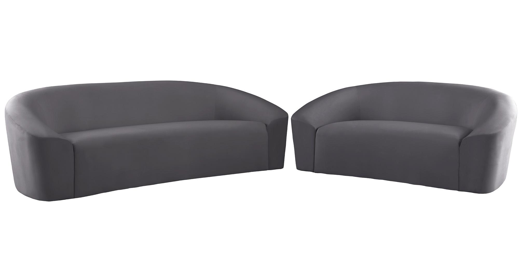 

    
Grey Velvet Sofa Set 2Pcs RILEY 610Grey-S Meridian Modern Contemporary
