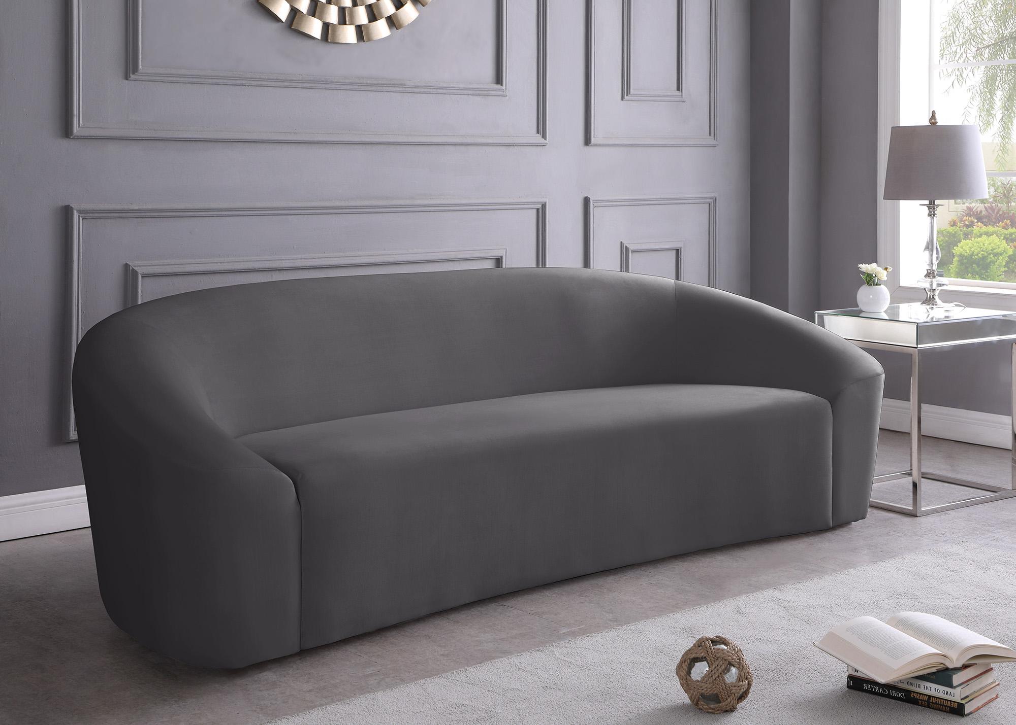 

    
 Order  Grey Velvet Sofa Set 2Pcs RILEY 610Grey-S Meridian Modern Contemporary
