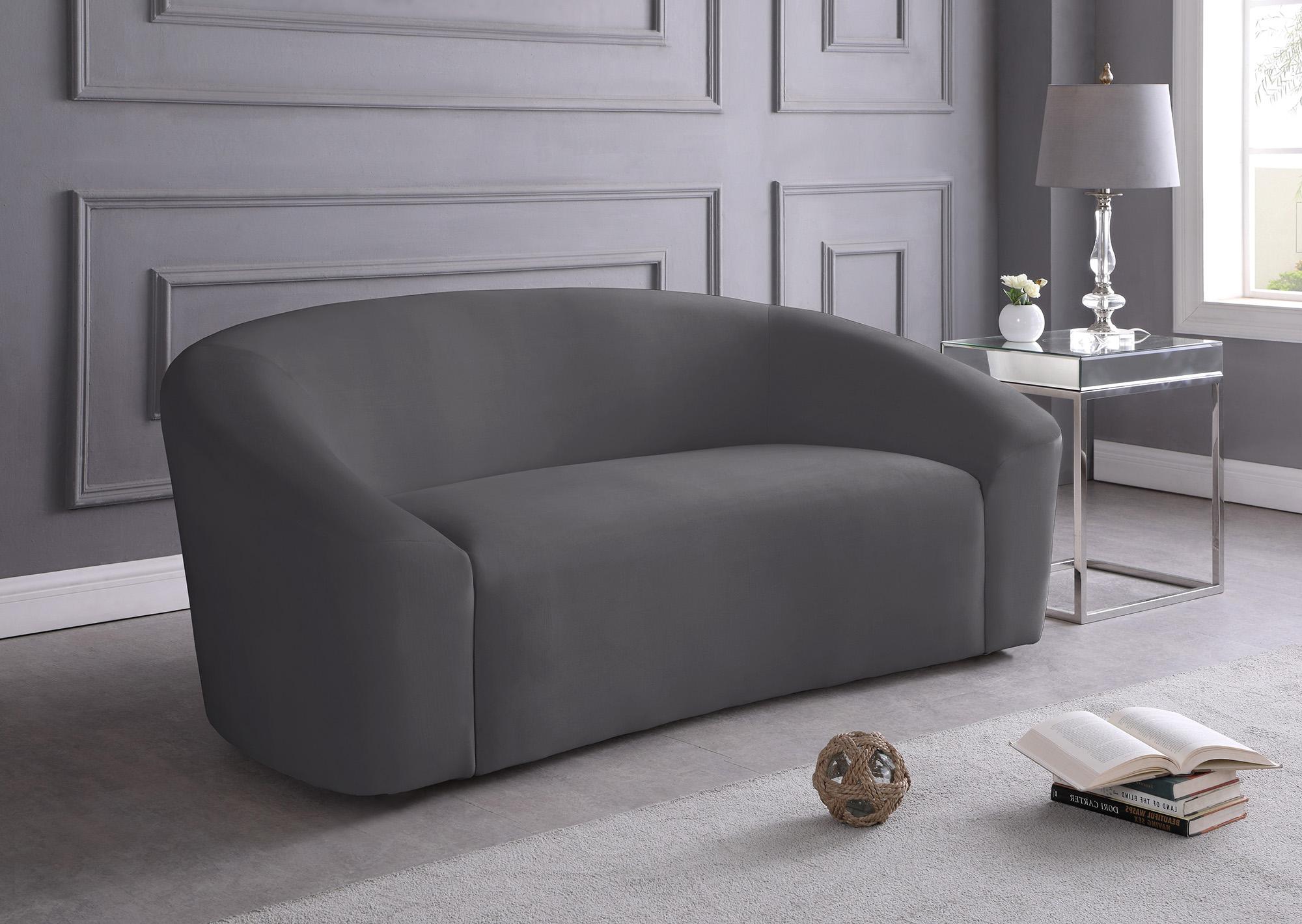 

    
 Shop  Grey Velvet Sofa Set 2Pcs RILEY 610Grey-S Meridian Modern Contemporary
