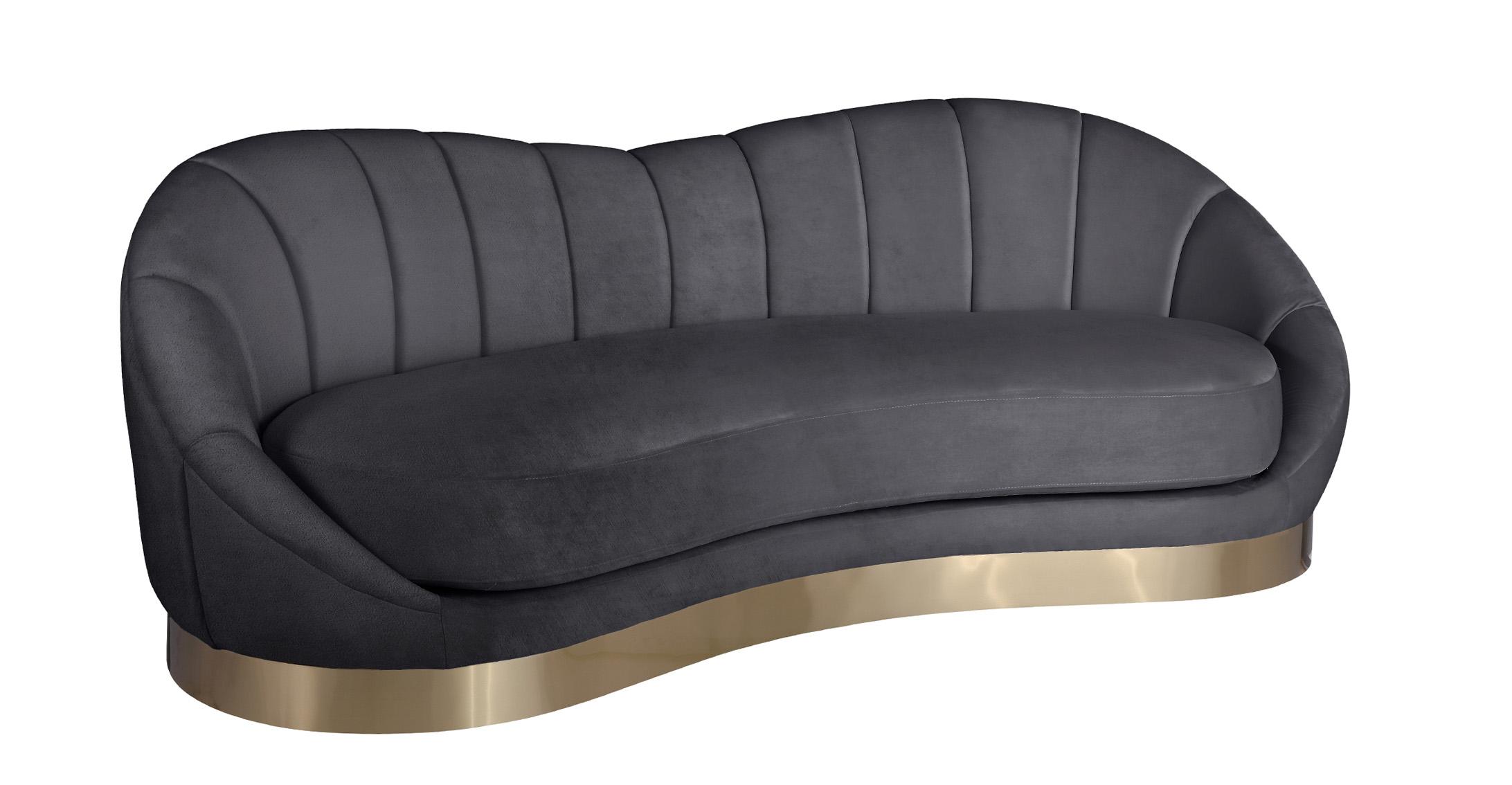 

    
Grey Velvet Rounded Sofa SHELLY 623Grey-S Meridian Contemporary Modern
