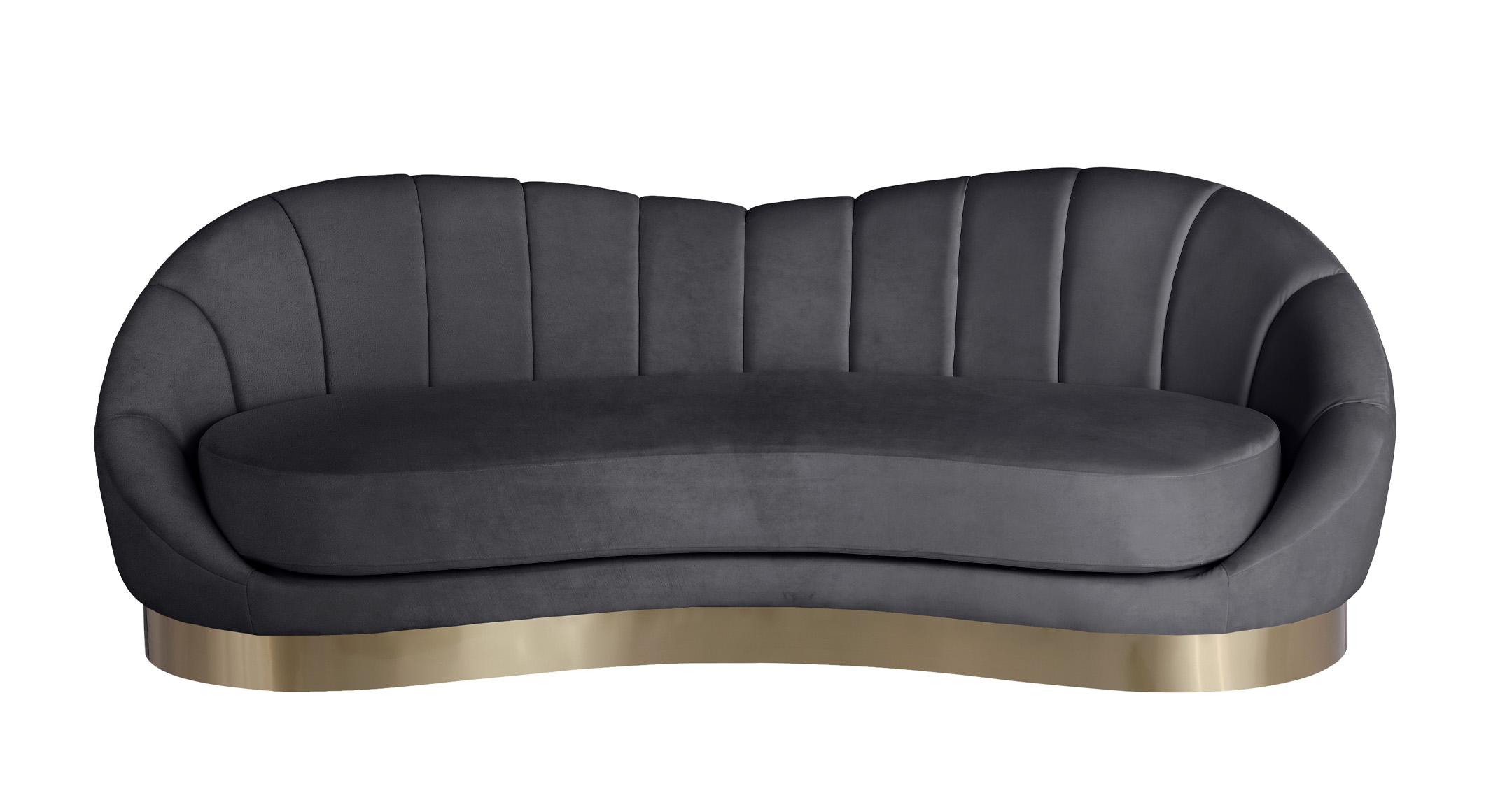 

    
Grey Velvet Rounded Sofa SHELLY 623Grey-S Meridian Contemporary Modern
