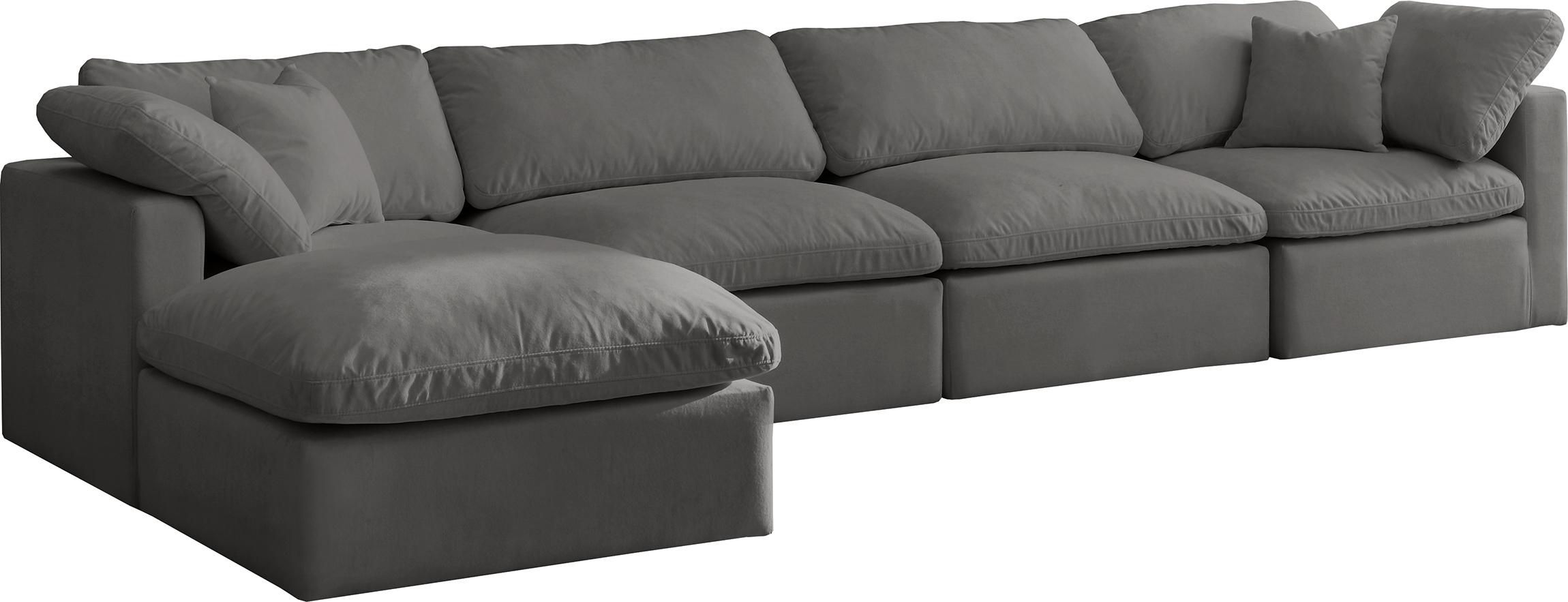 Contemporary, Modern Modular Sectional Sofa 602Grey-Sec5A 602Grey-Sec5A in Gray Fabric
