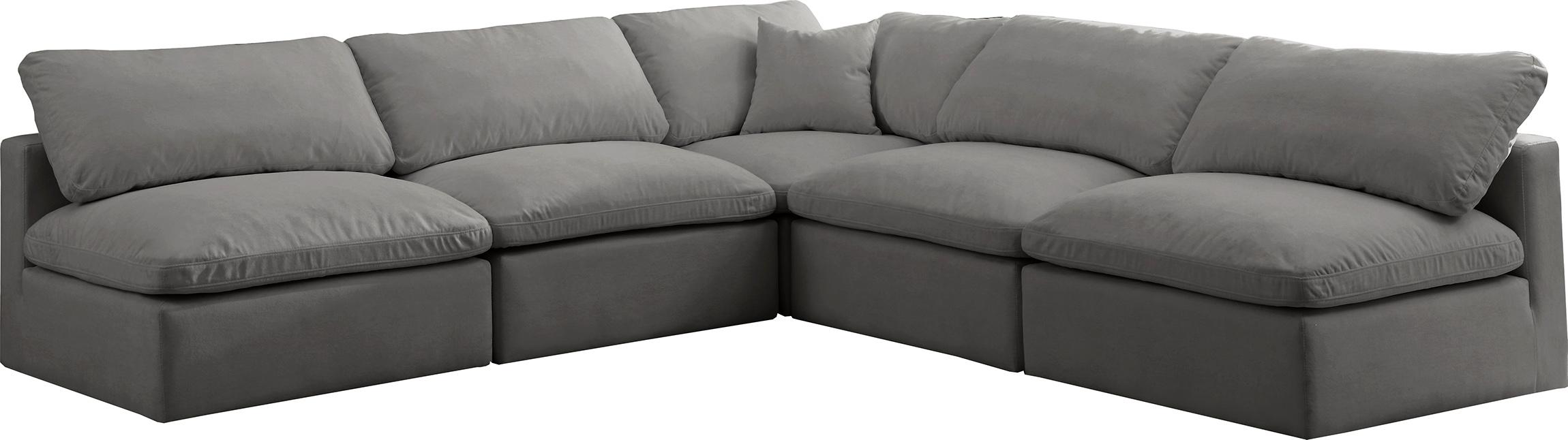 Contemporary, Modern Modular Sectional Sofa 602Grey-Sec5B 602Grey-Sec5B in Gray Fabric