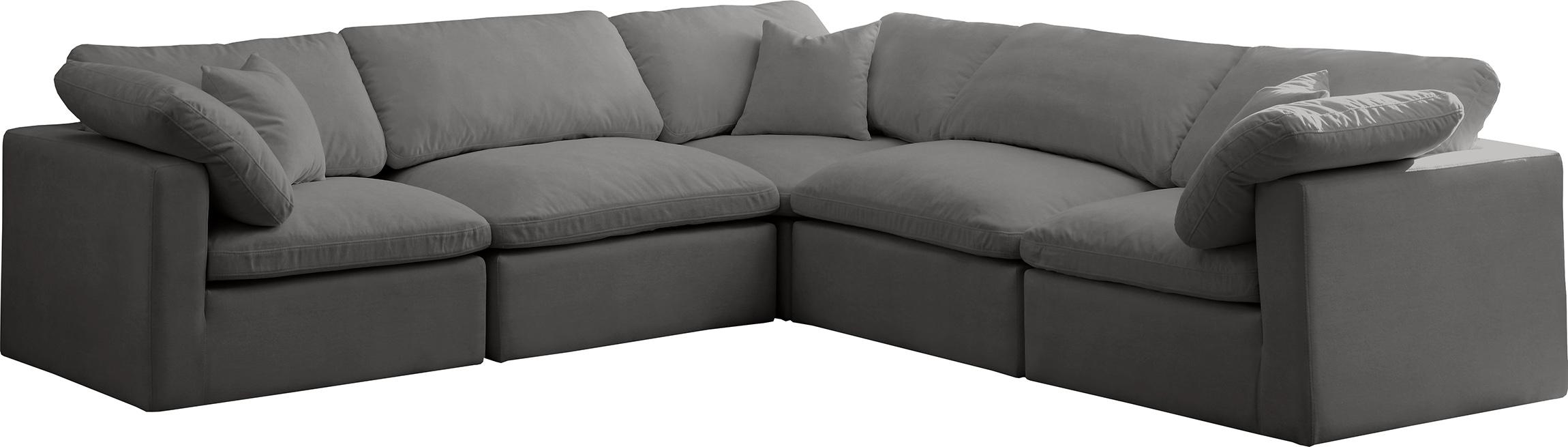 Contemporary, Modern Modular Sectional Sofa 602Grey-Sec5C 602Grey-Sec5C in Gray Fabric