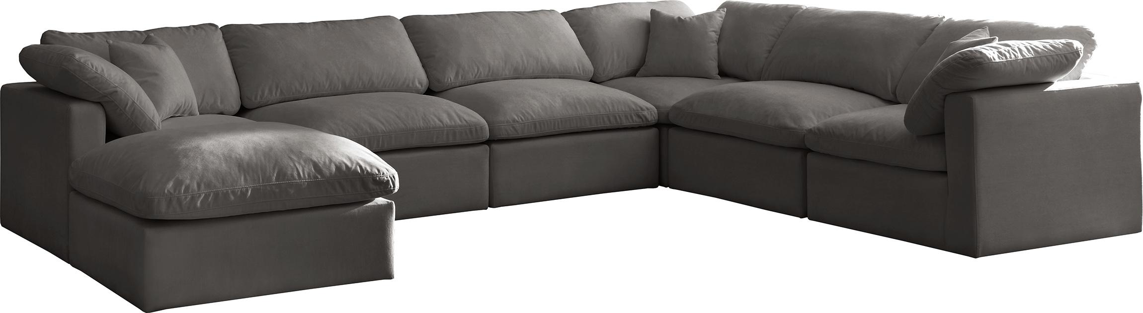 Contemporary, Modern Modular Sectional Sofa 602Grey-Sec7A 602Grey-Sec7A in Gray Fabric