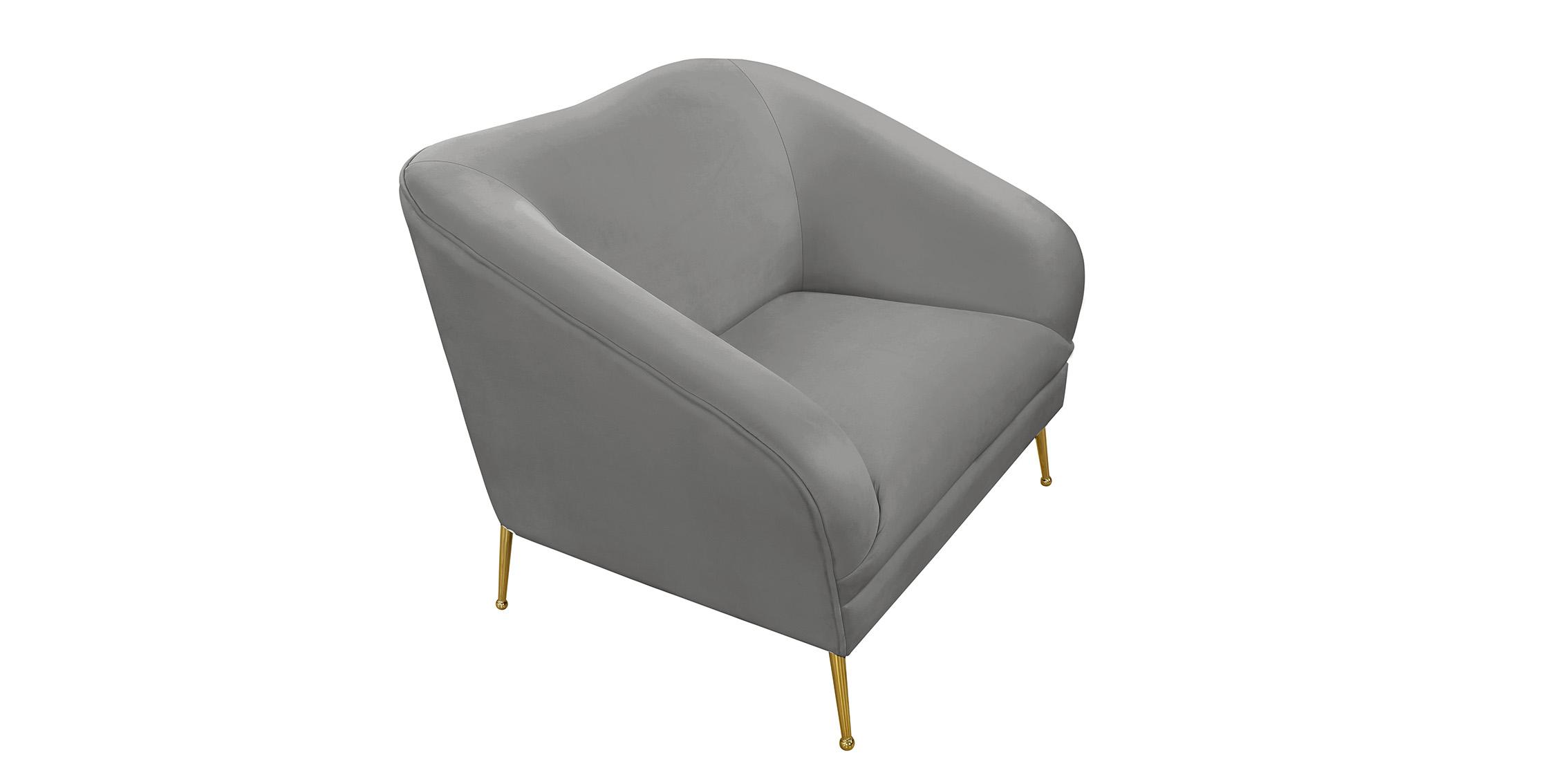 

    
 Shop  Grey Velvet Curved Sofa Set 3Pcs HERMOSA 658Grey Meridian Mid-Century Modern
