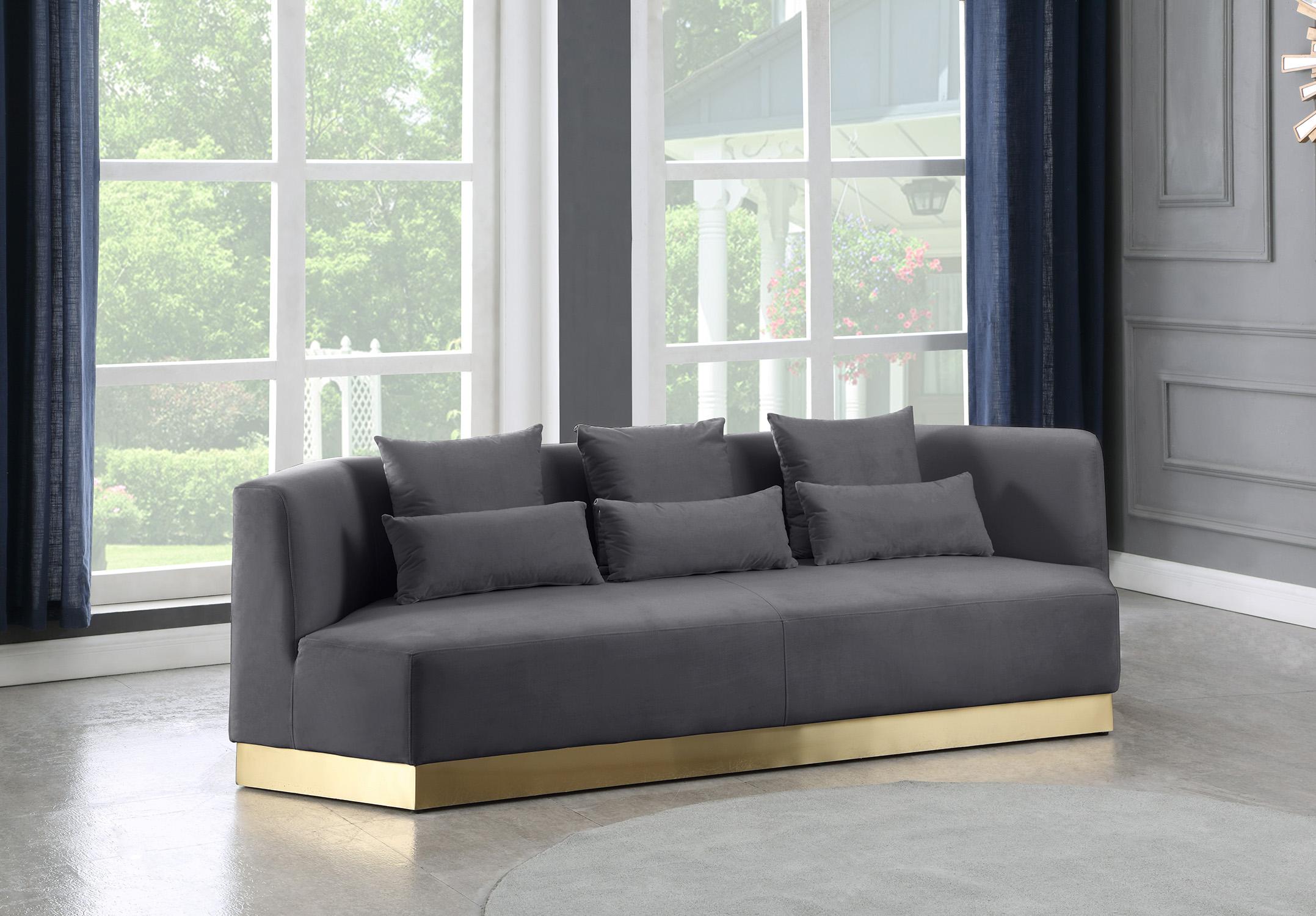 

    
 Shop  Grey Velvet Sofa Set 3Pcs MARQUIS 600Grey-S Meridian Contemporary Modern
