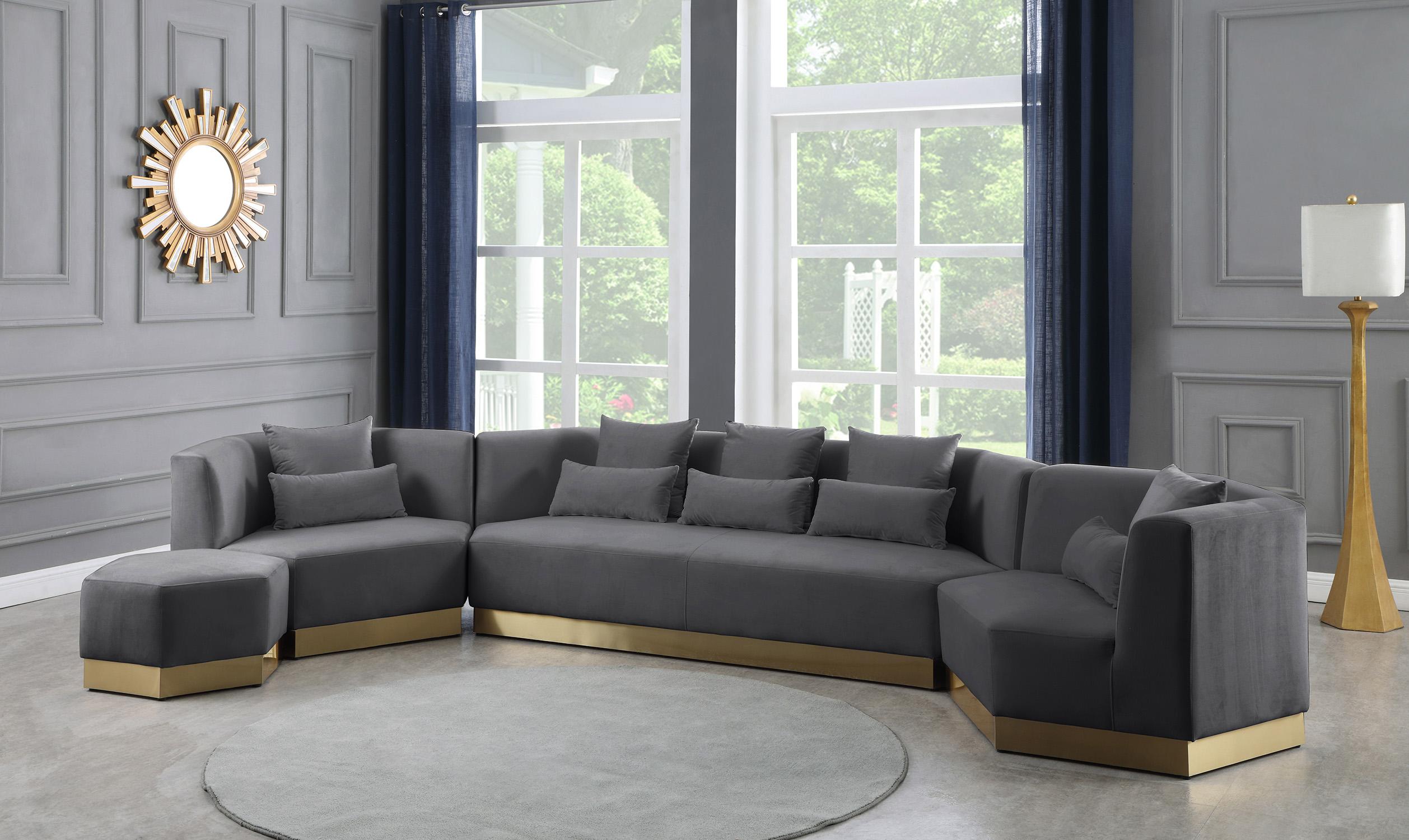 

    
 Order  Grey Velvet Sofa MARQUIS 600Grey-S Meridian Contemporary Modern
