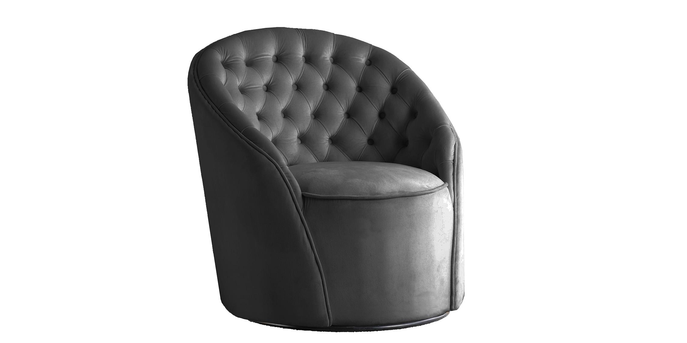 

    
Grey Velvet & Swivel Base Accent Chair ALESSIO 501Grey Meridian Modern

