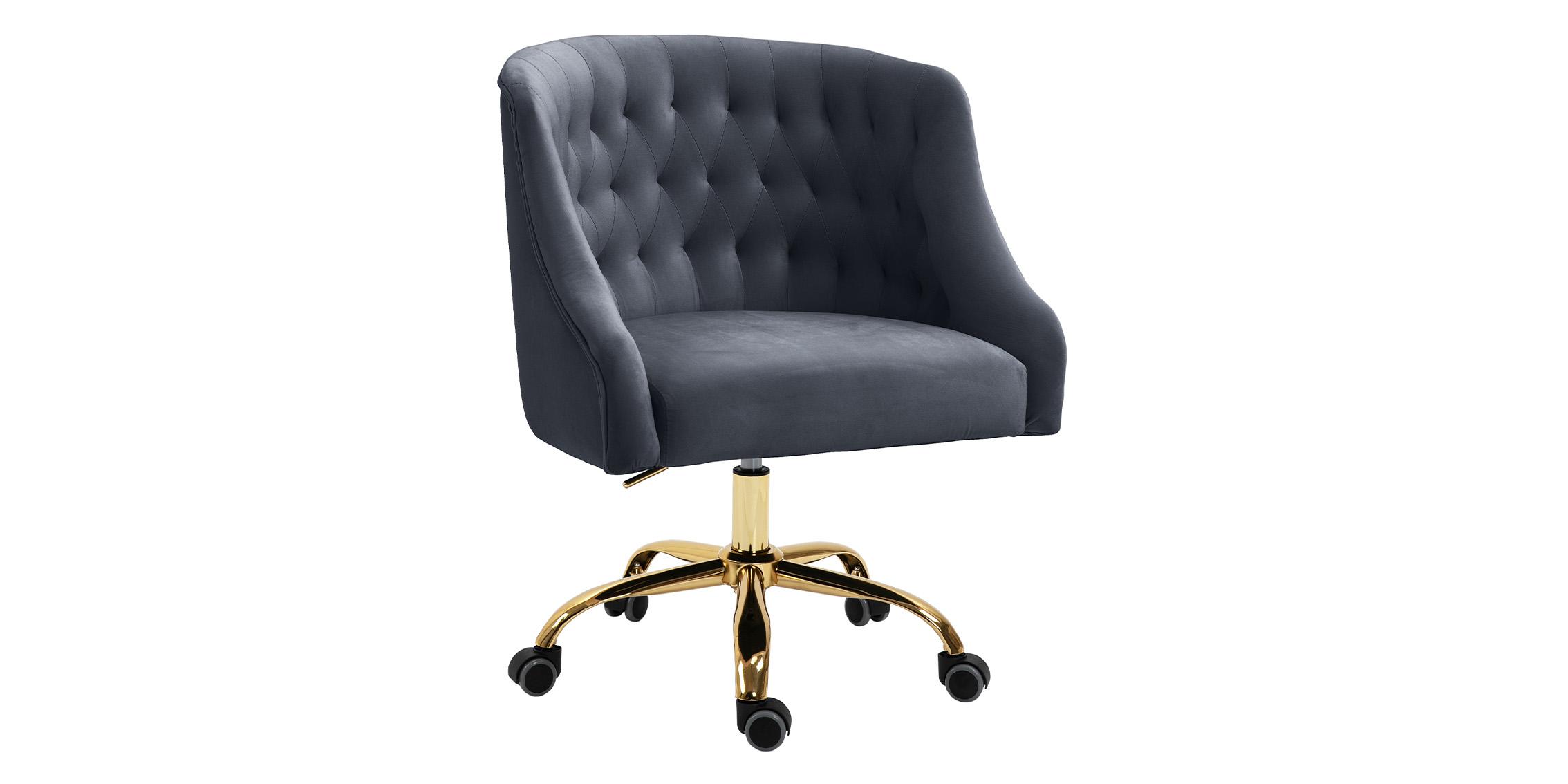 

    
Grey Velvet Swivel Office Chair ARDEN 161Grey Meridian Contemporary Modern
