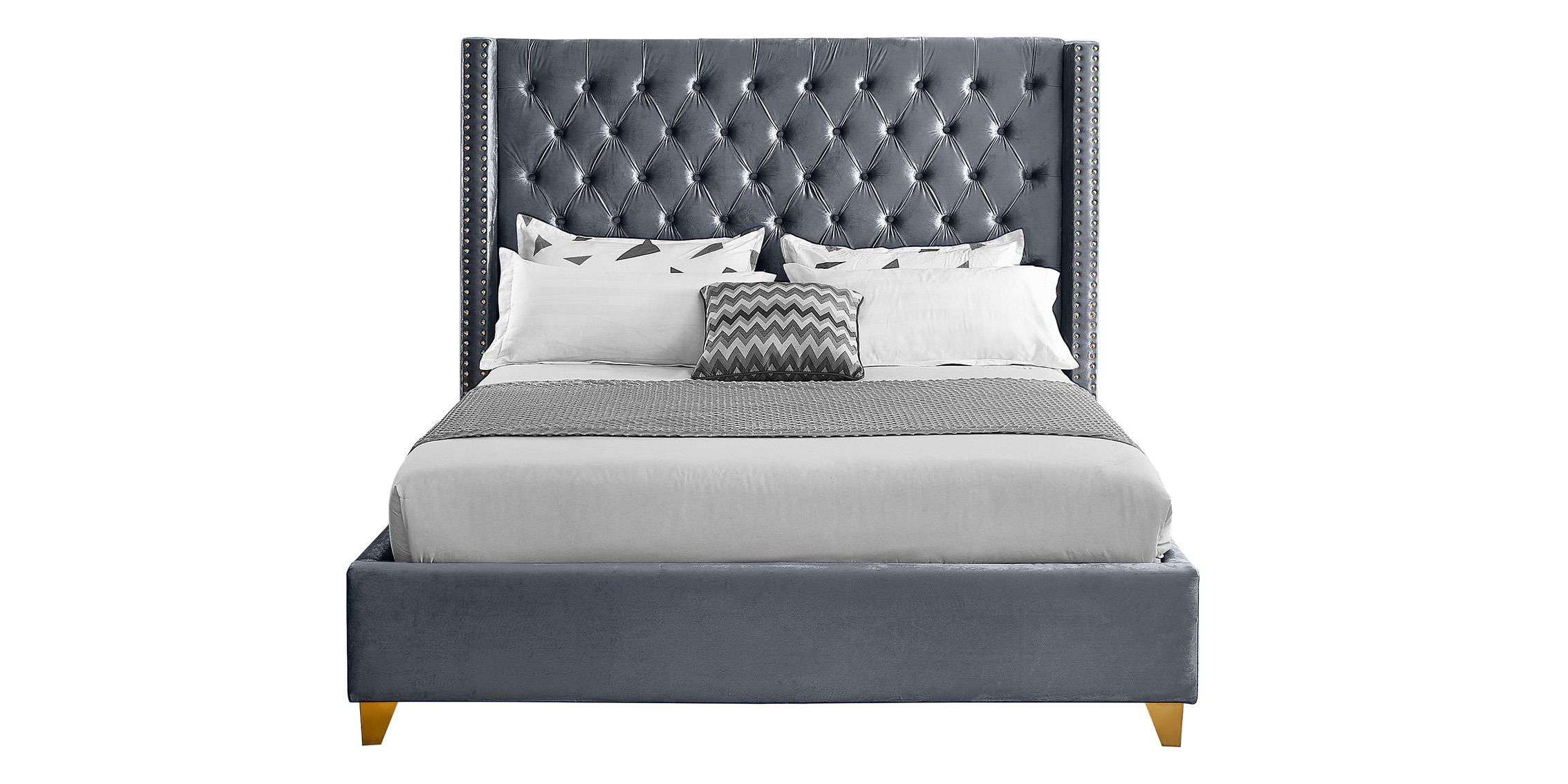 

    
Grey Velvet Tufted Full Bed BAROLO Grey-F Meridian Modern Contemporary
