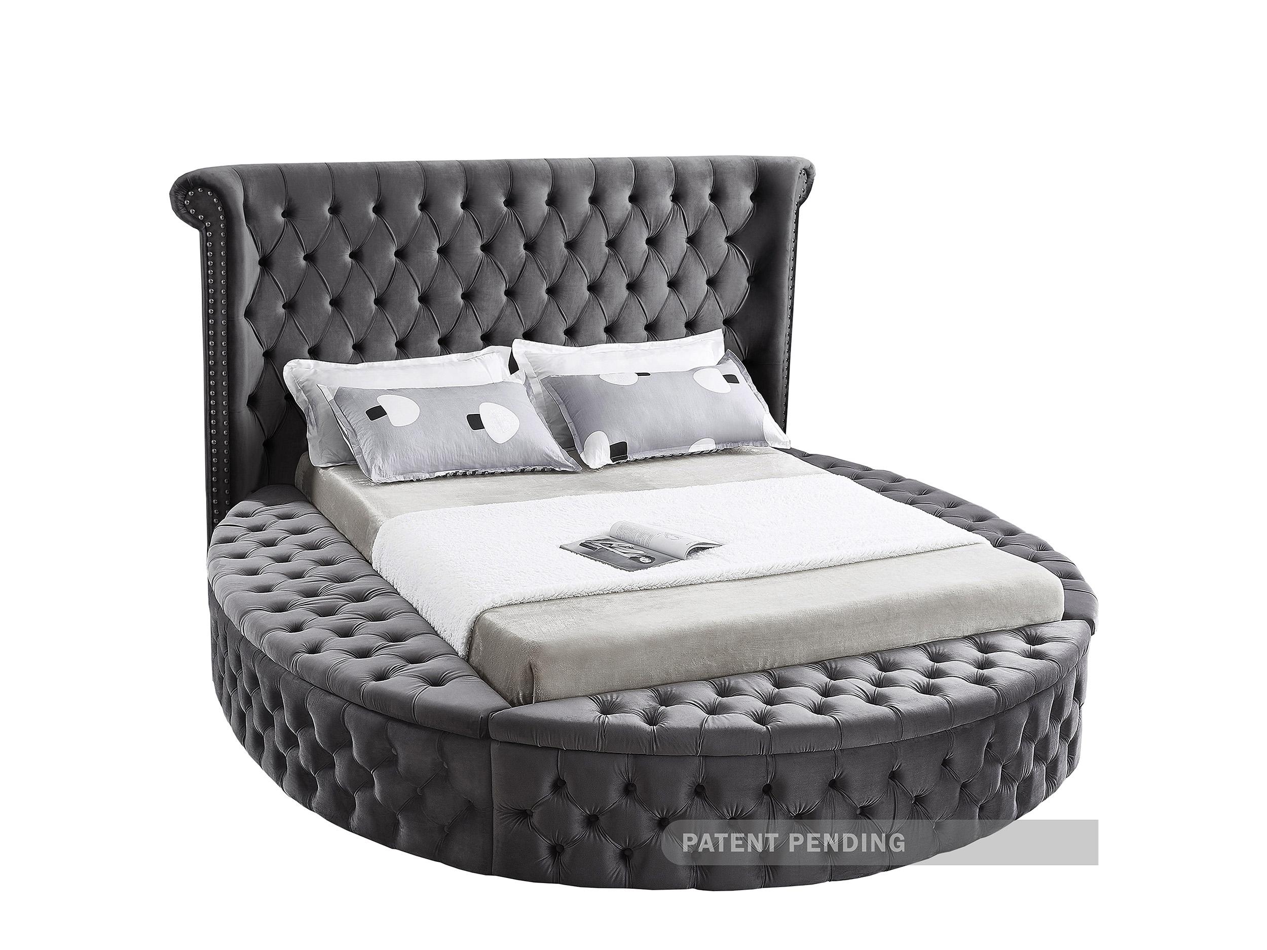Contemporary, Modern Storage Bed LuxusGrey-F LuxusGrey-F in Gray Velvet