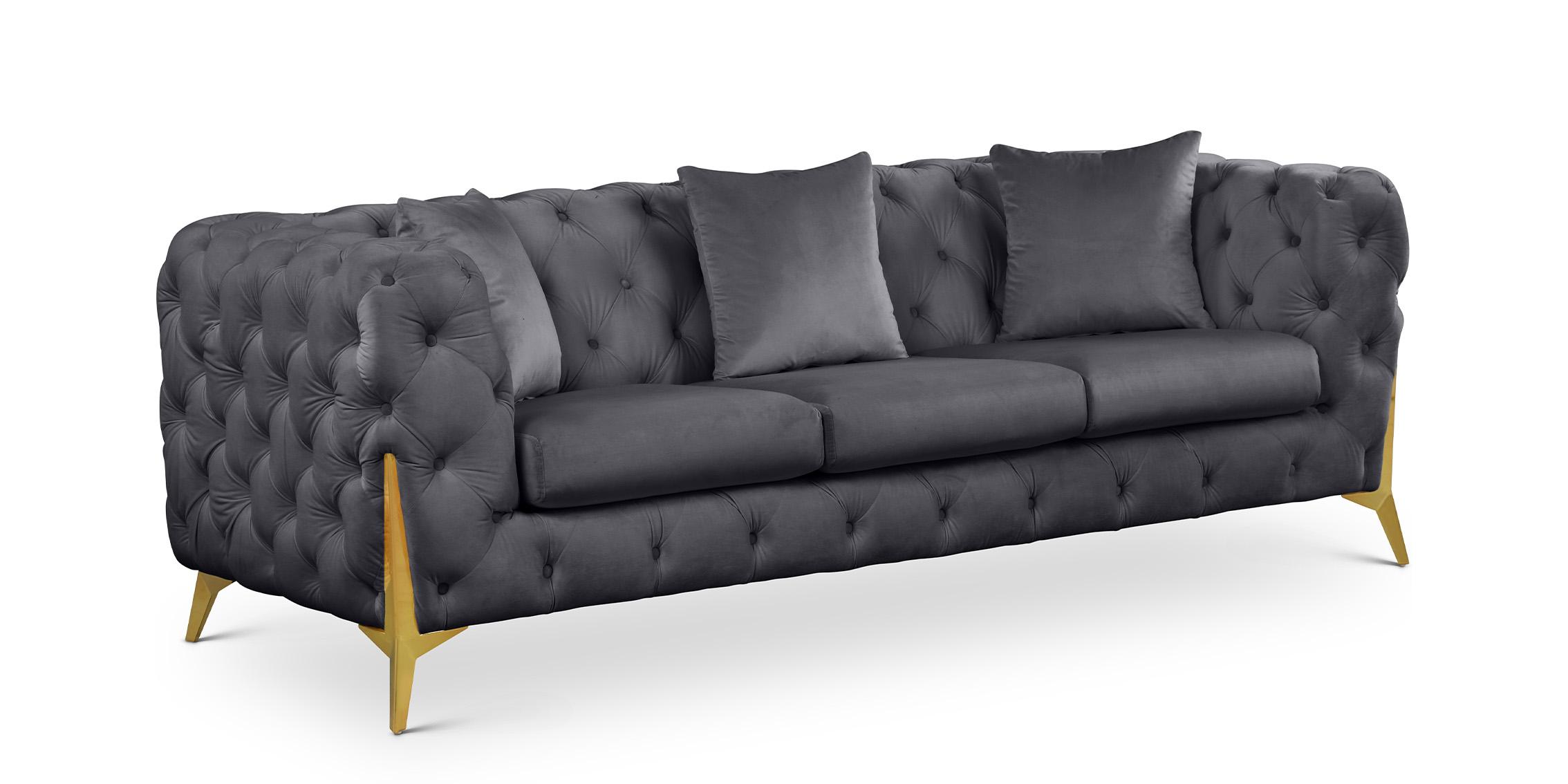 

    
Grey Velvet Tufted Sofa KINGDOM 695Grey-S Meridian Modern Contemporary
