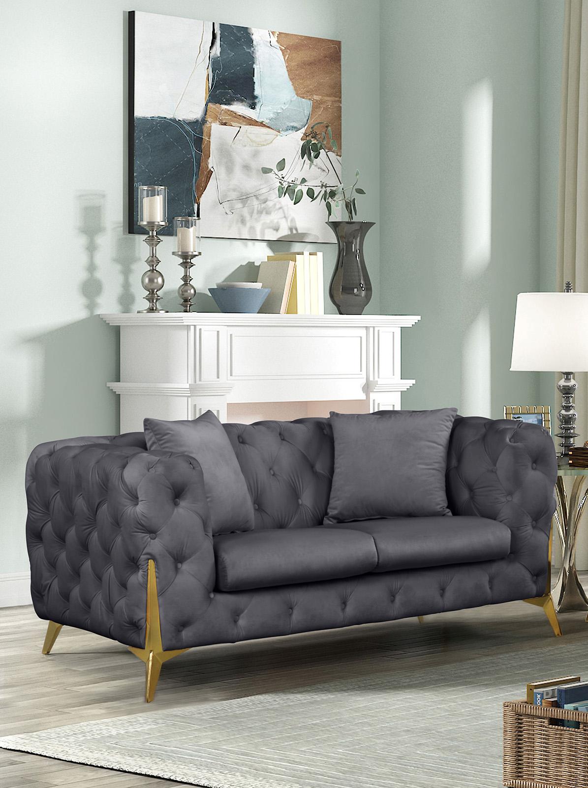 

        
Meridian Furniture KINGDOM 695Grey-S-Set-2 Sofa Set Gray Velvet 094308258461
