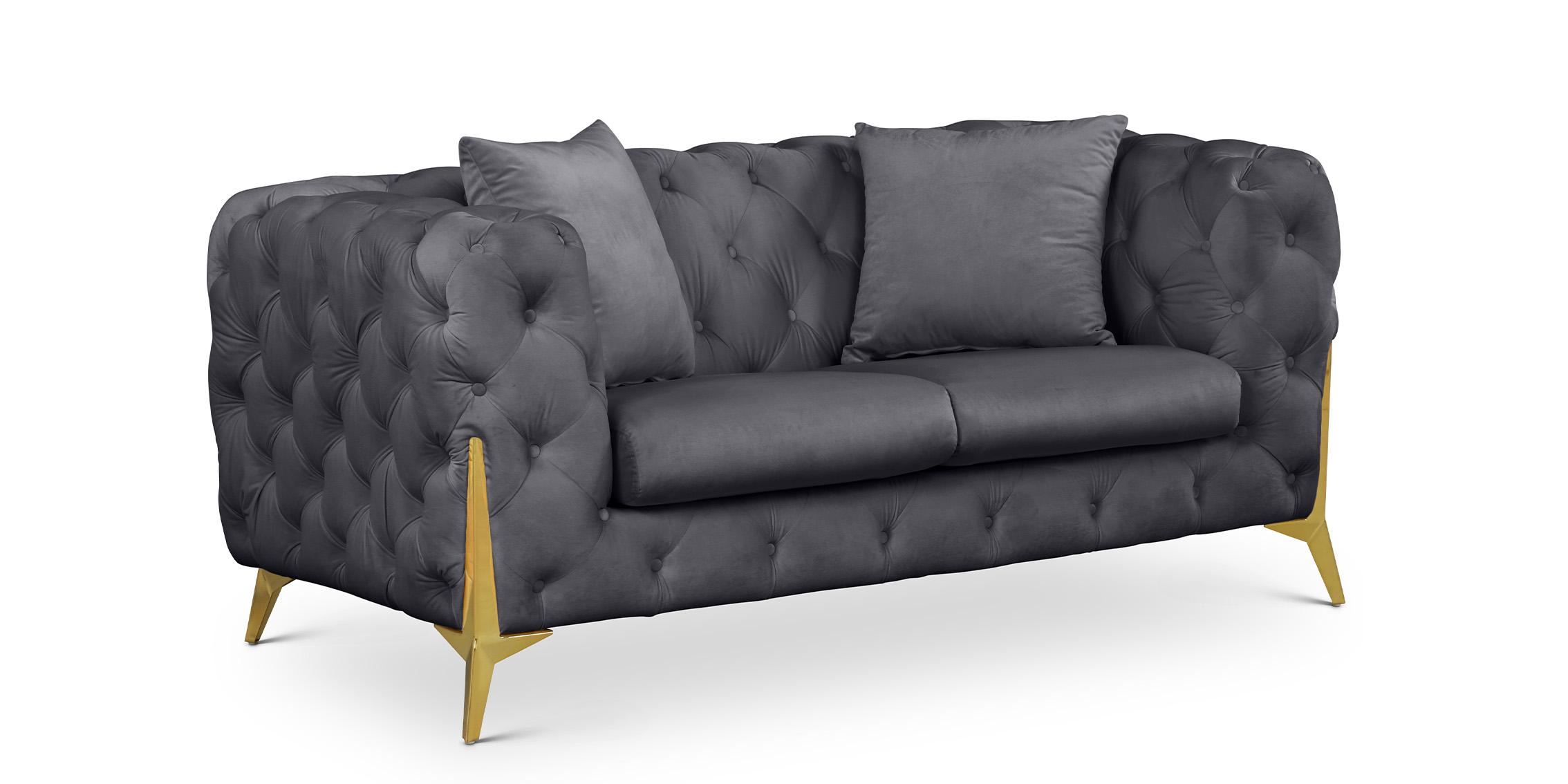 

    
695Grey-S-Set-3 Grey Velvet Tufted Sofa Set 3Pcs KINGDOM 695Grey Meridian Modern Contemporary
