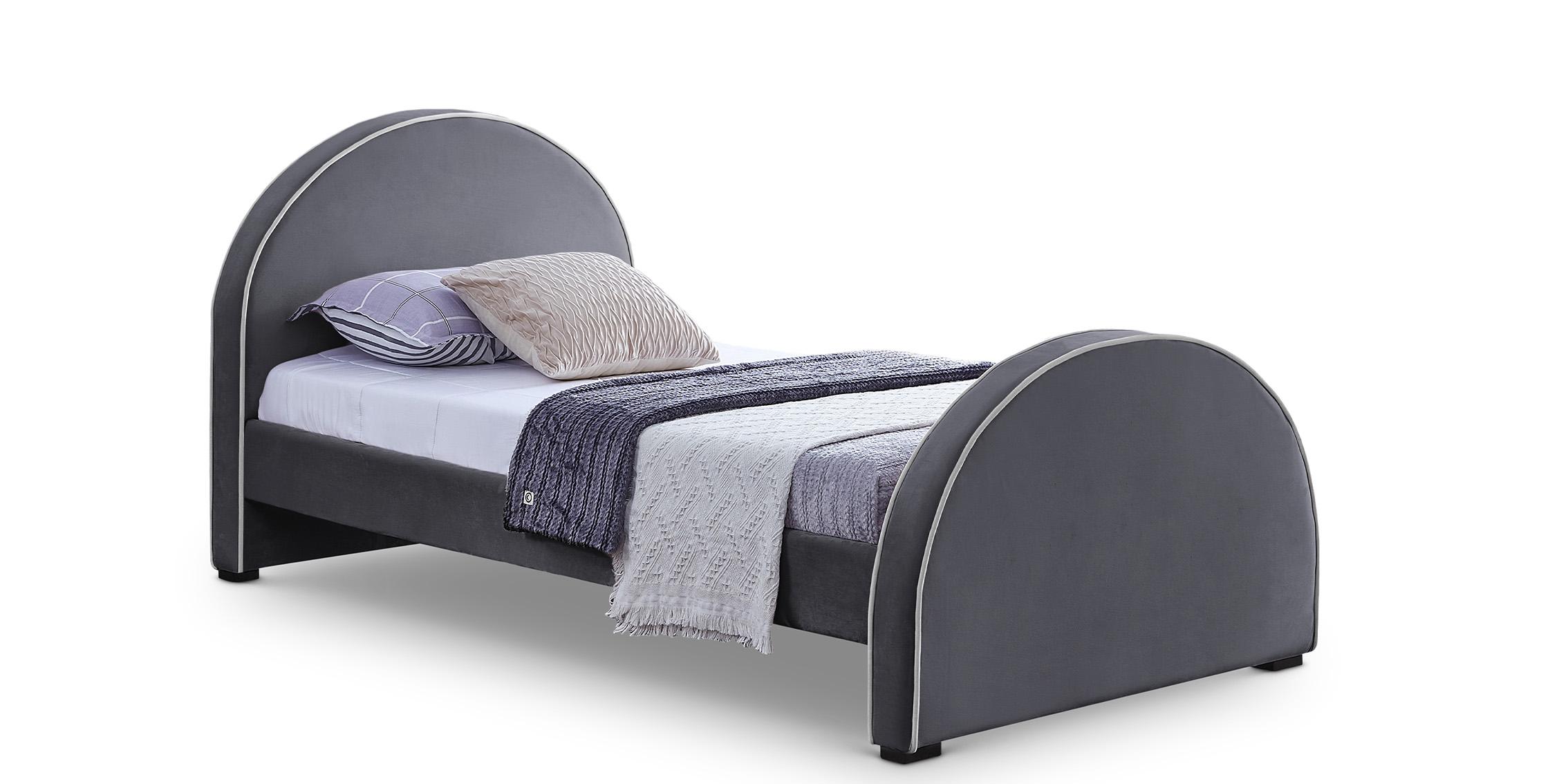 Contemporary, Modern Platform Bed BRODY BrodyGrey-T BrodyGrey-T in Gray Velvet