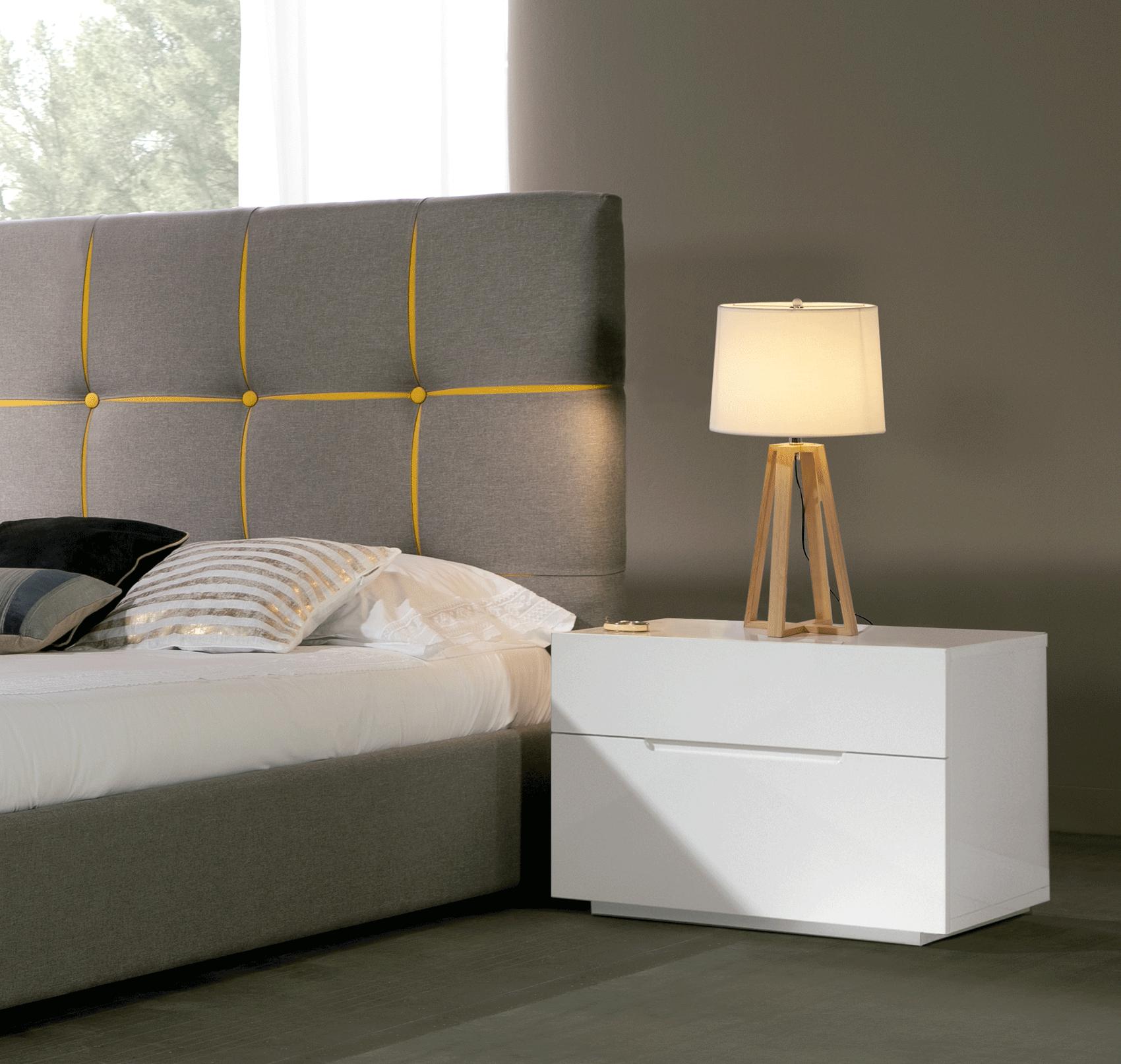 

    
Grey-Yellow/ White King w/Storage Bedroom Set 3 VERONICA ESF Modern DUPEN SPAIN
