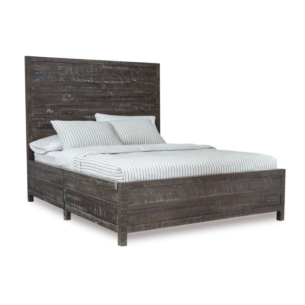 Contemporary, Rustic Panel Bed TOWNSEND 8TR9B5 in Gunmetal 