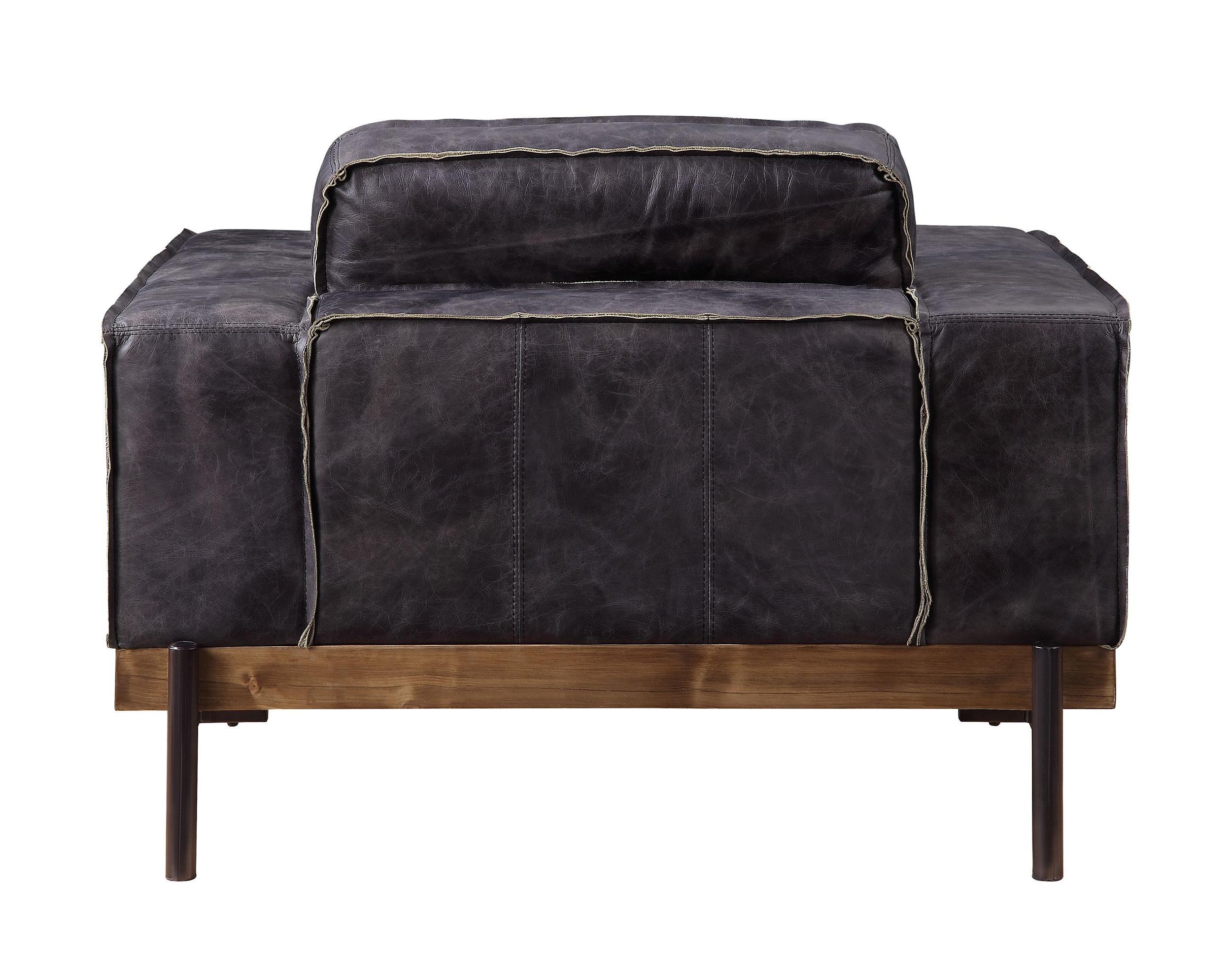

                    
Buy Gunter Genuine Leather 95" Square Arm Sofa Set 2 Ebony Industrial Contemporary
