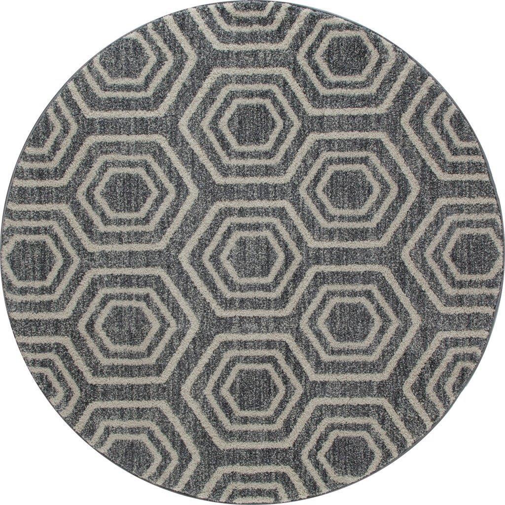 

    
Hailey Bees Knees Gray 5 ft. 3 in. Round Area Rug by Art Carpet
