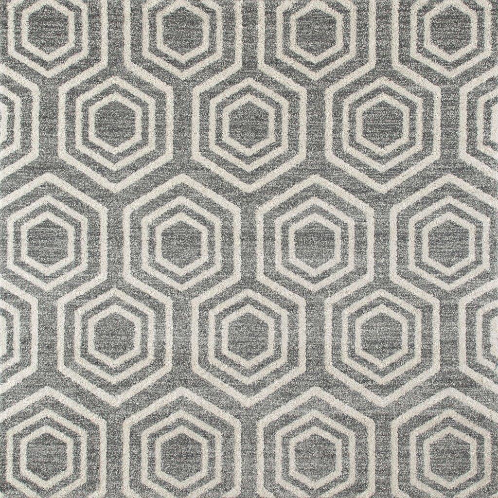 

    
Hailey Bees Knees Gray 6 ft. 7 in. Square Area Rug by Art Carpet
