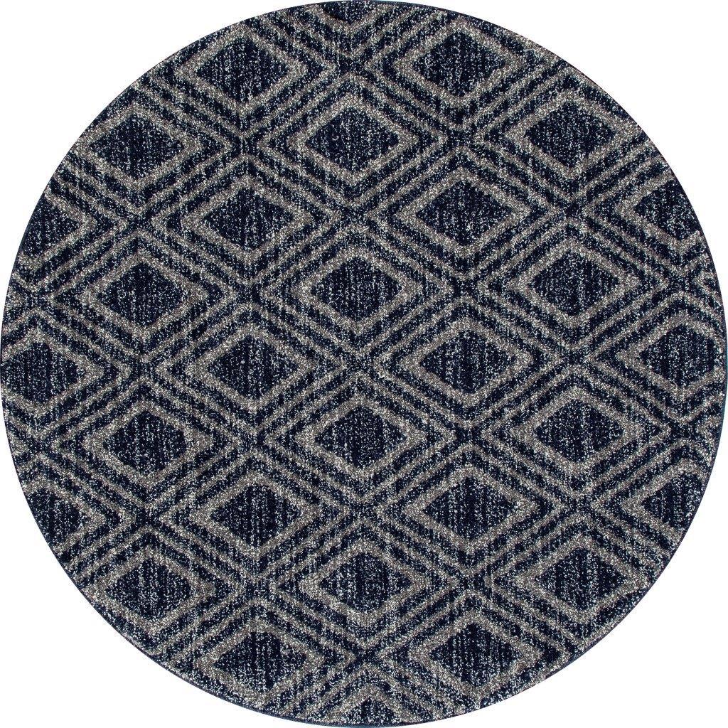 

    
Hailey Diamond Grid Gray 5 ft. 3 in. Round Area Rug by Art Carpet
