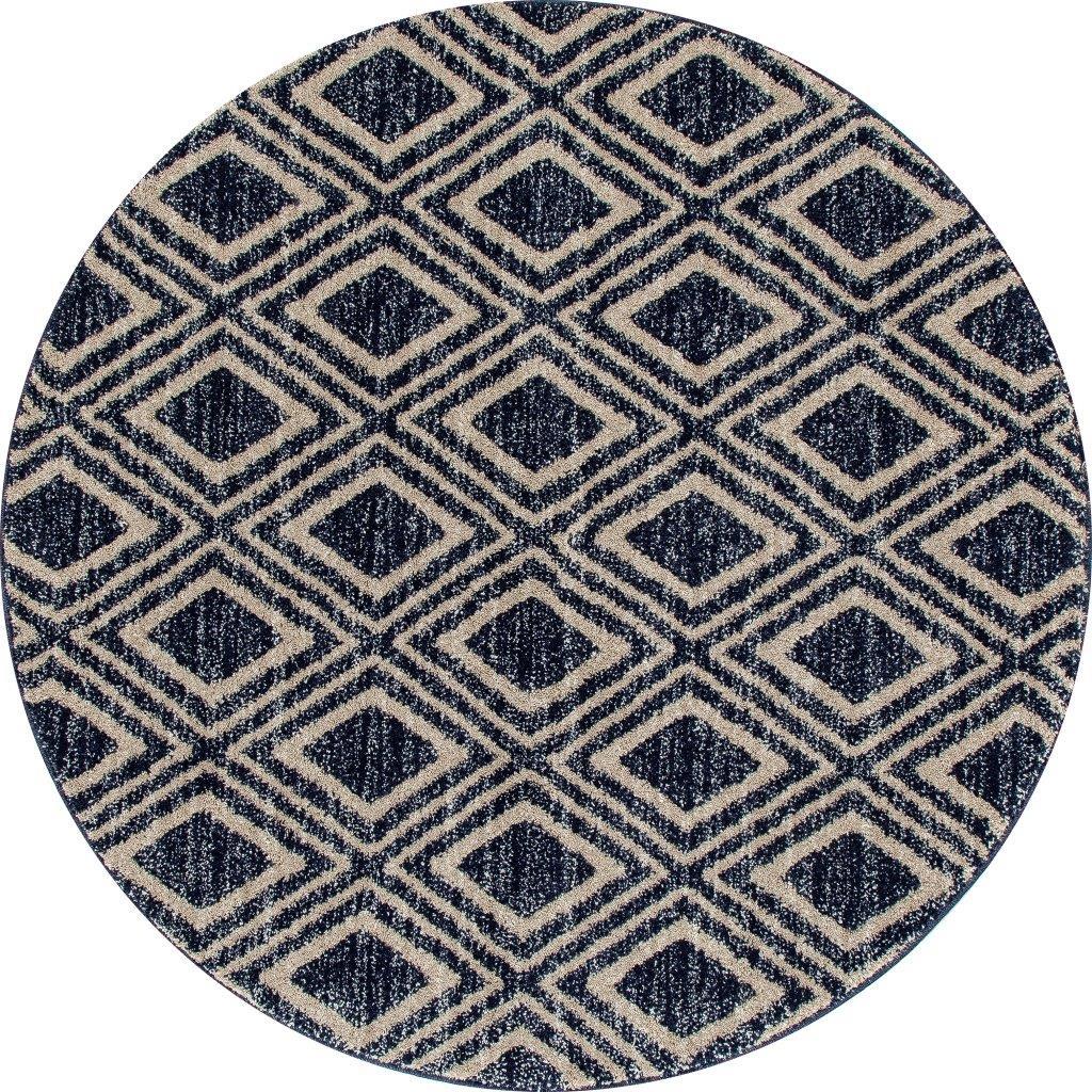 

    
Hailey Diamond Grid Navy 5 ft. 3 in. Round Area Rug by Art Carpet
