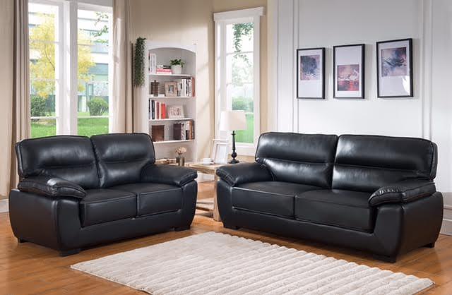 

    
Happy Homes Camden Modern Black Bonded Leather Sofa and Loveseat Set 2Pcs
