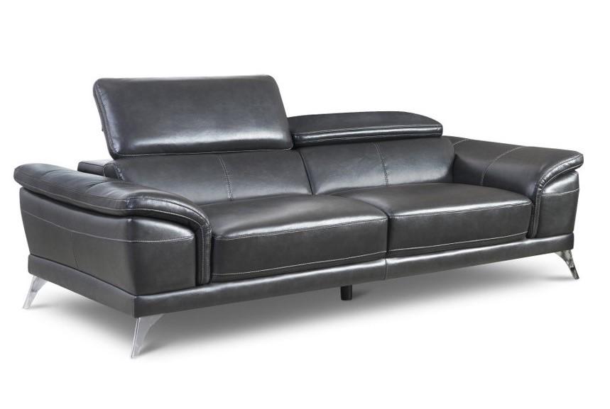 

    
Happy Homes Venice Modern Grey Leather Gel Adjustable Headrests Sofa Set 2Pcs
