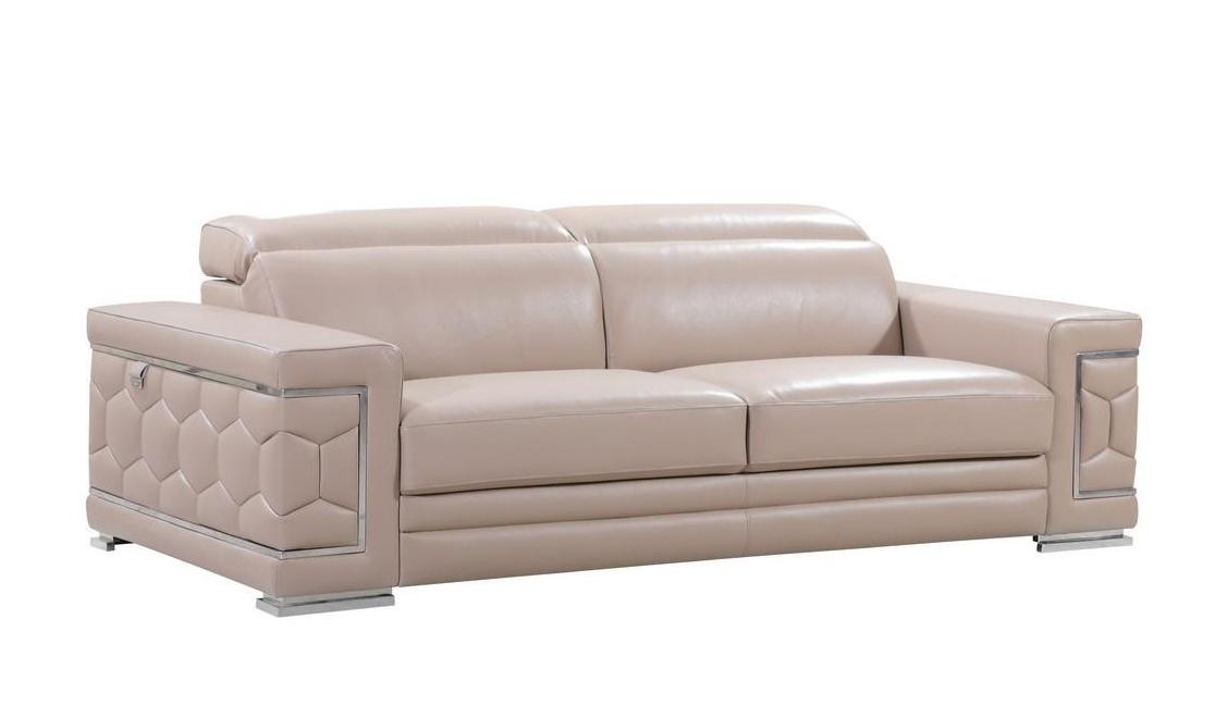 Contemporary Sofa Hawkesbury Common SKU: ORIS1503 in Beige Genuine Leather