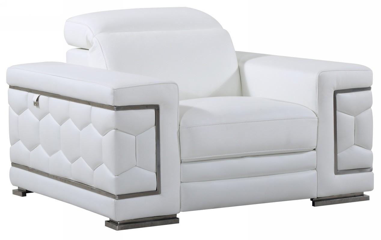 Contemporary Arm Chairs Hawkesbury Common SKU: ORNL4851 in White Genuine Leather