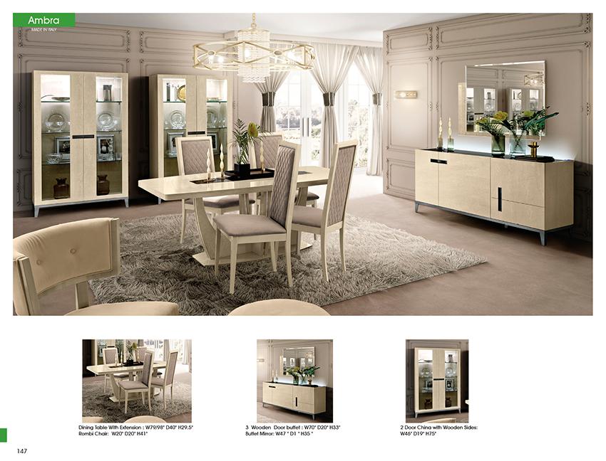 

    
AMBRA-TABLE-7PC High Gloss Ivory Extendable Dining Table Set 7Pcs Modern Made in Italy ESF Ambra Day 1
