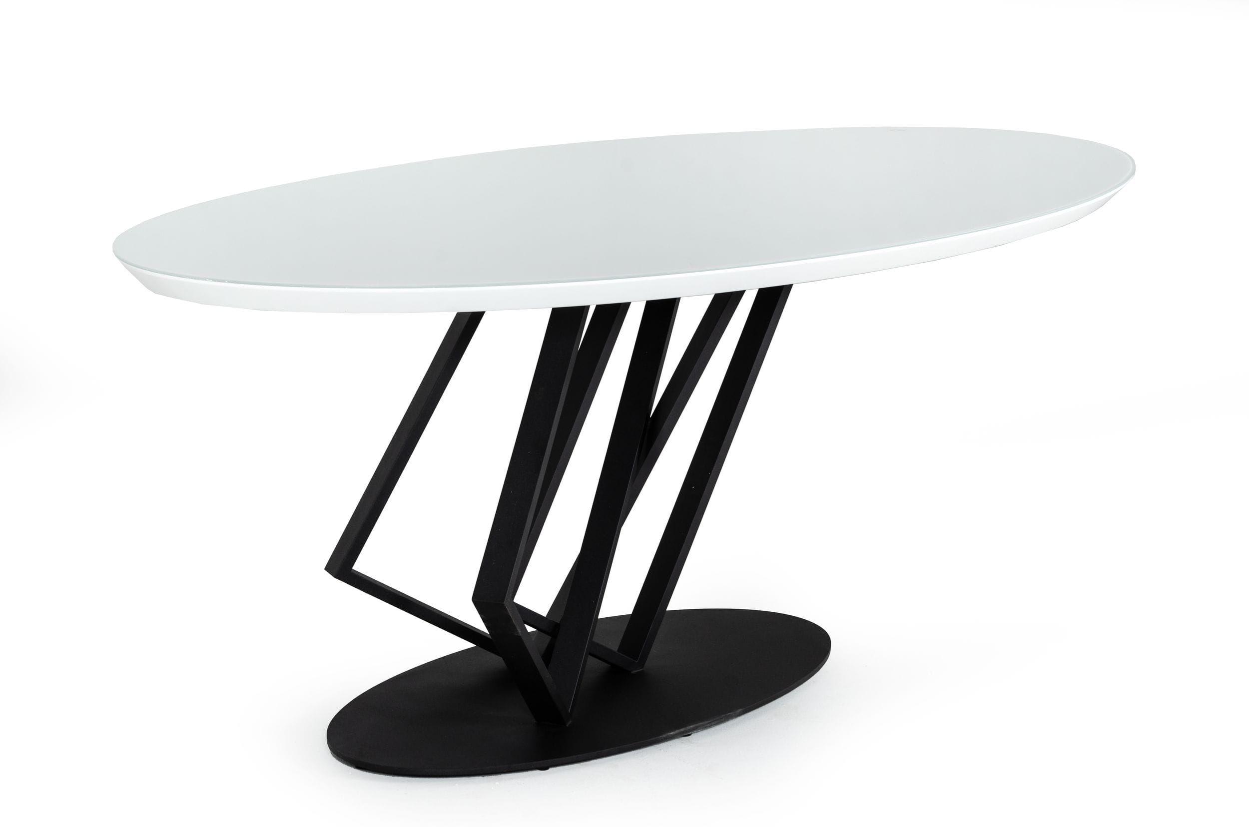 

    
High Gloss White w/ Frosted Glass Dining Table by VIG Modrest Corbett
