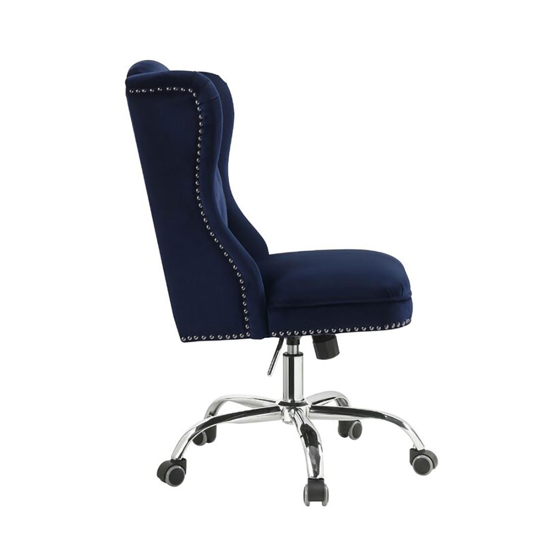 Home Office Chair Midnight Blue Velvet Jamesia 92665 Acme Vintage ...