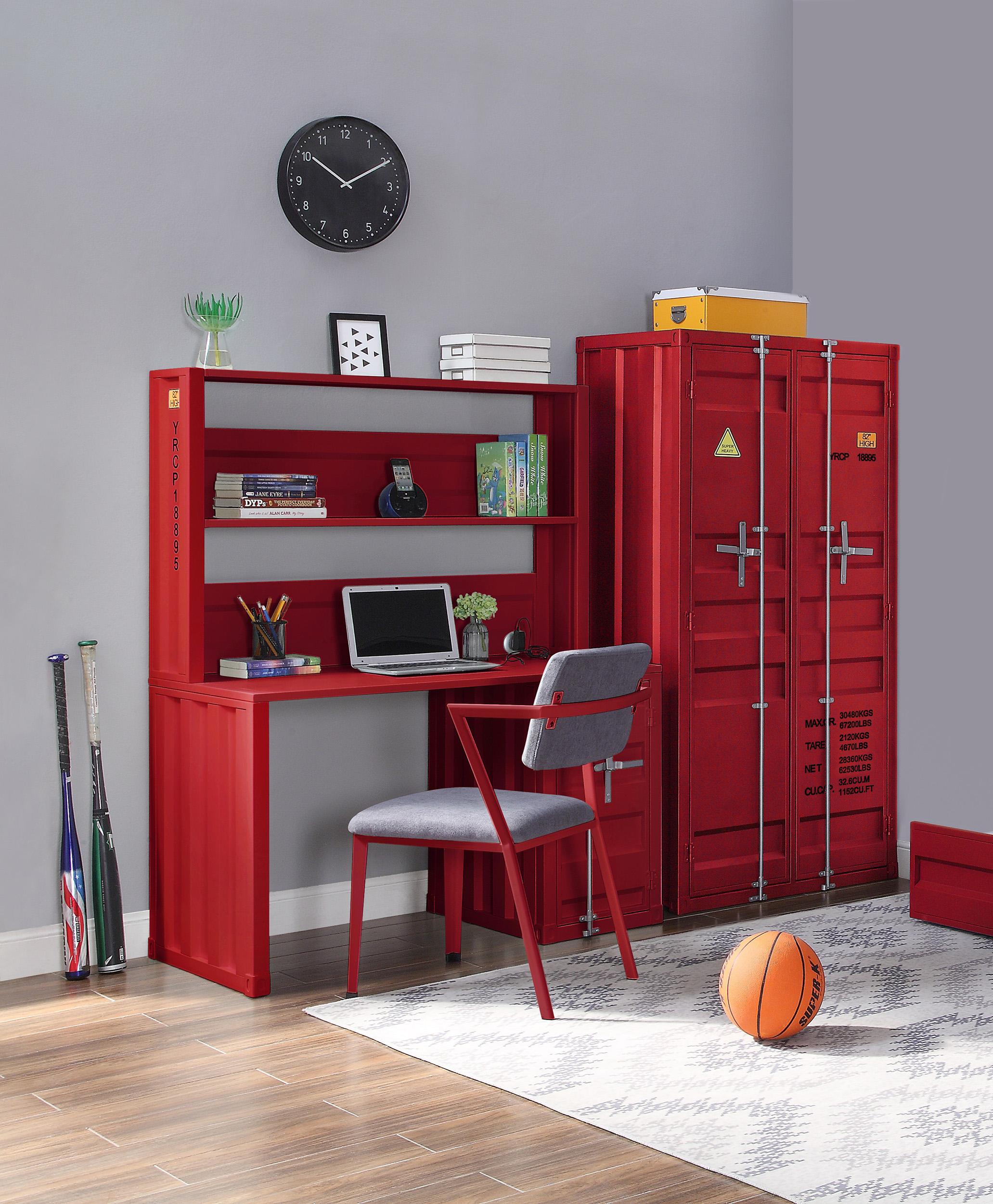 

    
 Order  Home Office Desk & Hutch Cargo Red Metal 37917 Acme Industrial Contemporary
