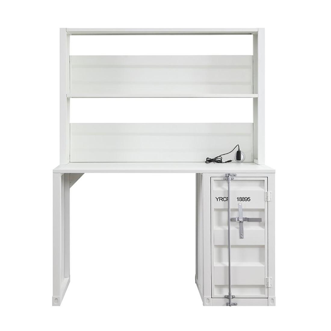 

    
Acme Furniture Cargo Desk with Chair White 37887-2pcs
