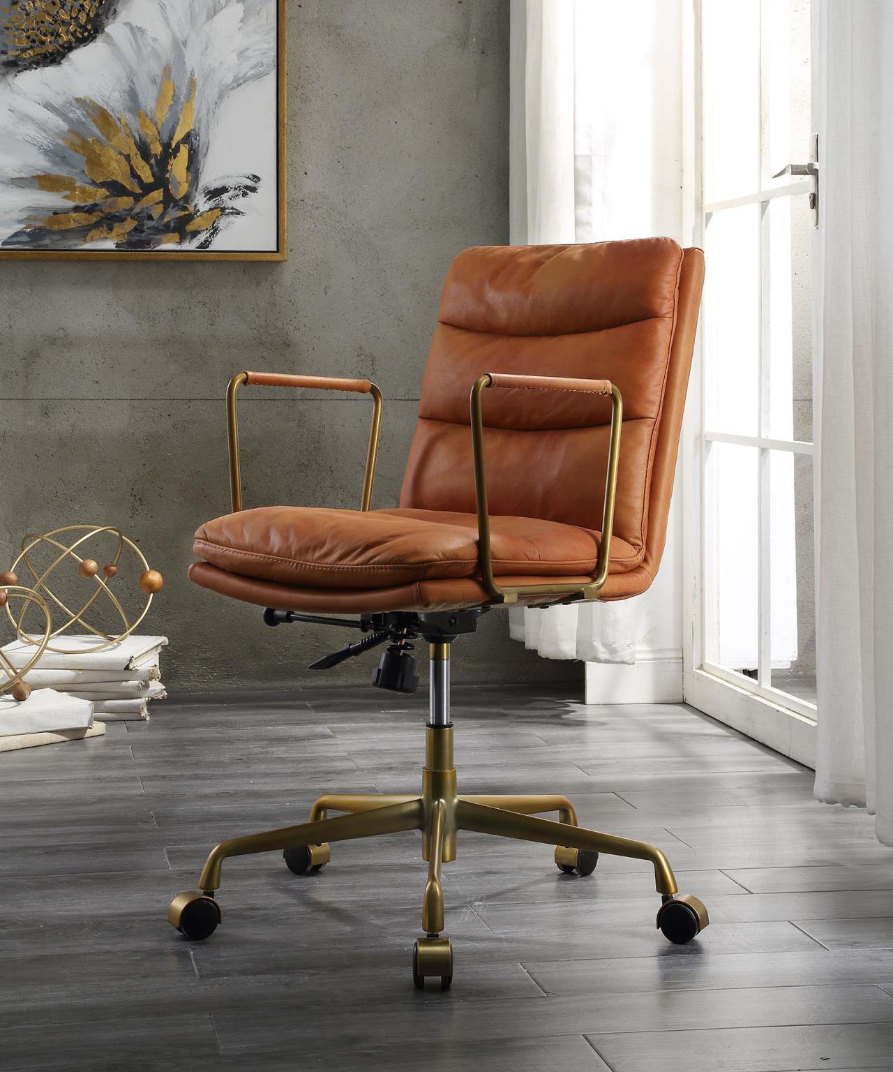 

    
Home Office Executive Chair Rust Top Grain Leather Dudley 92498 Acme Industrial
