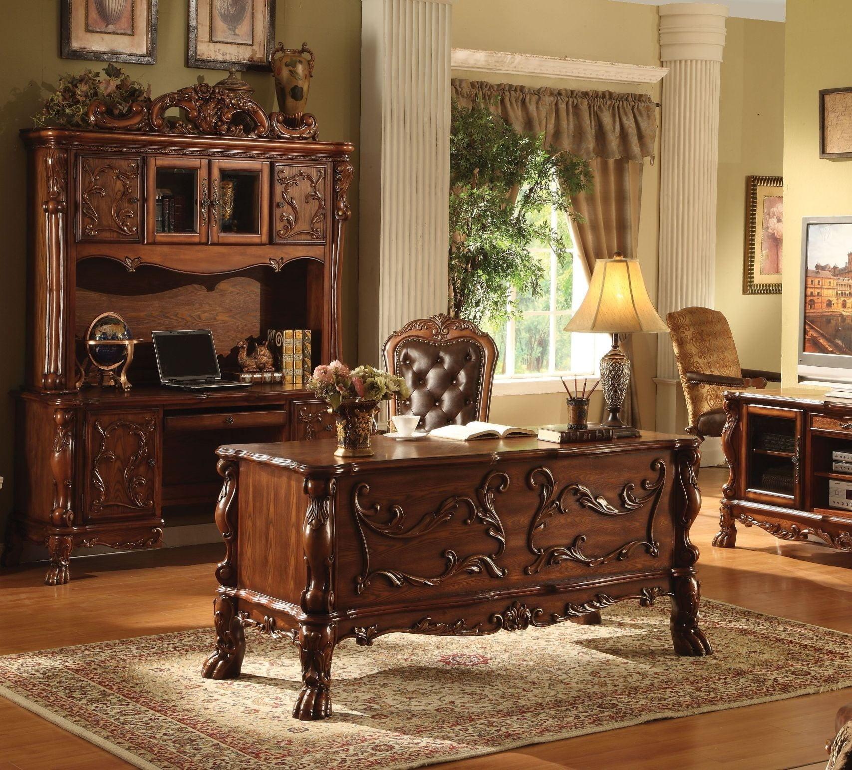 Classic, Traditional Executive Desk Dresden 12169 in Oak, Cherry 