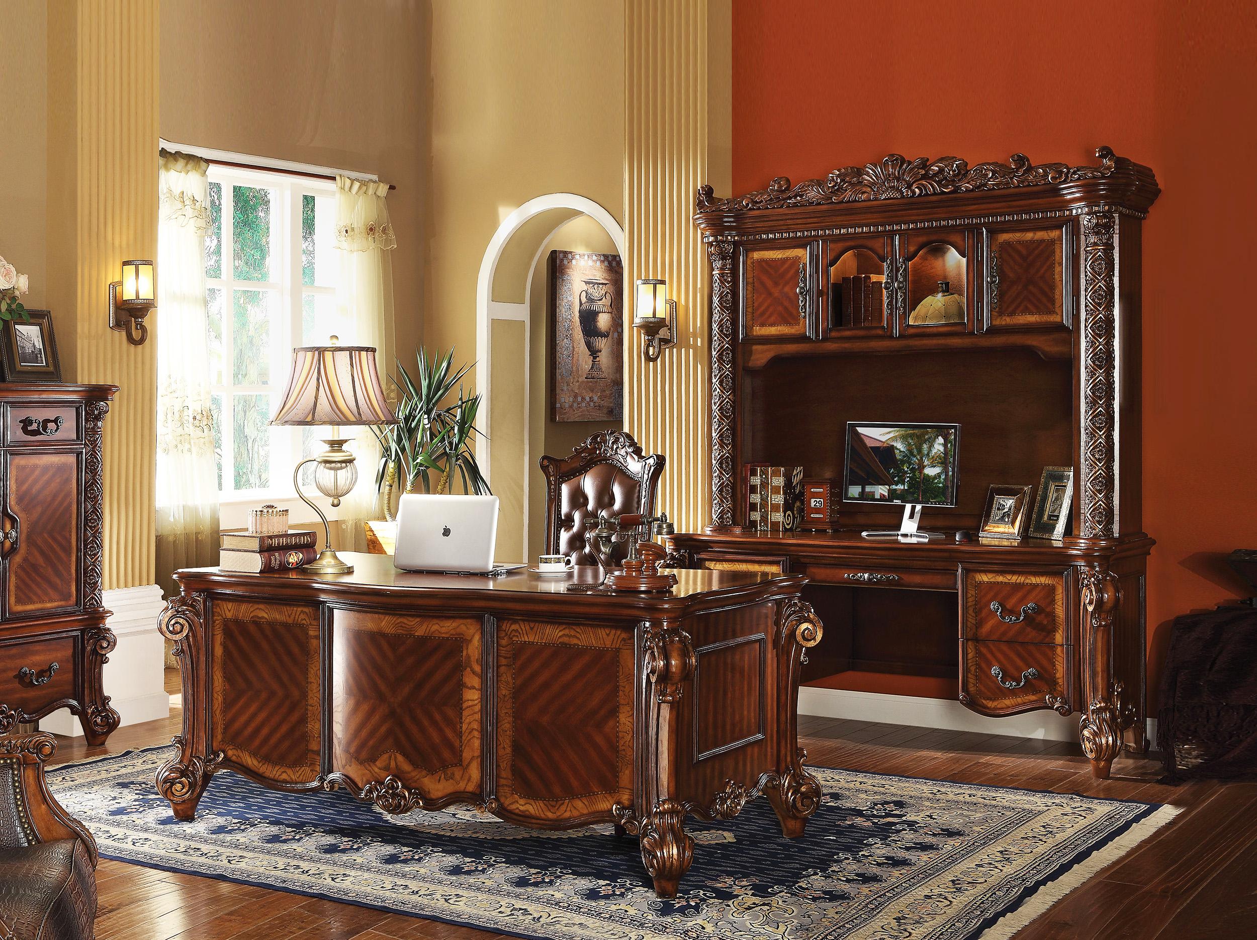 

    
Home Office Furniture Set 3Pcs Cherry Carved Wood Vendome 92125 ACME Traditional
