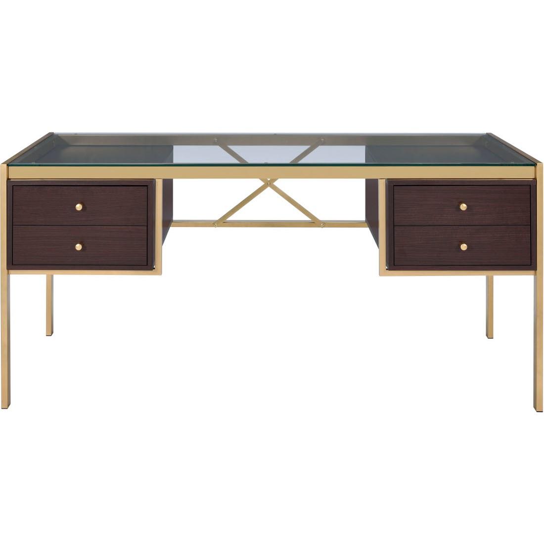 

                    
Acme Furniture Yumia Writing Desk with Bookshelf Dark Brown/Gold  Purchase 
