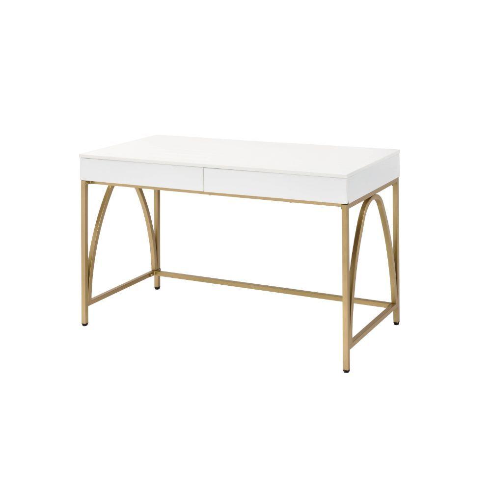 

    
Acme Furniture Lightmane Home Office Set White/Gold 92660-2pcs
