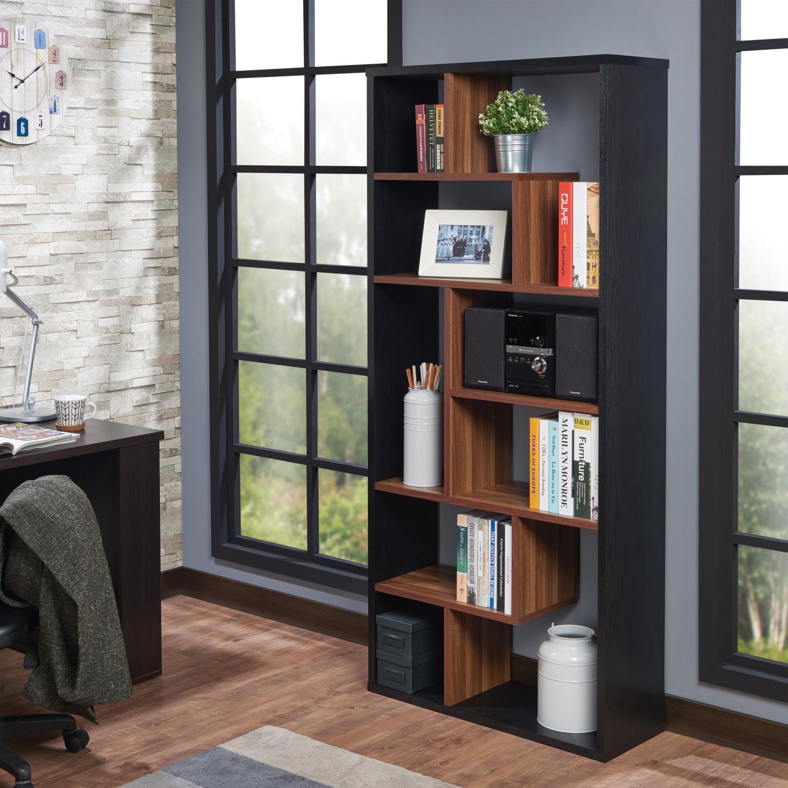 

    
Home Office Black & Walnut Bookcase by Acme Mileta II 92358
