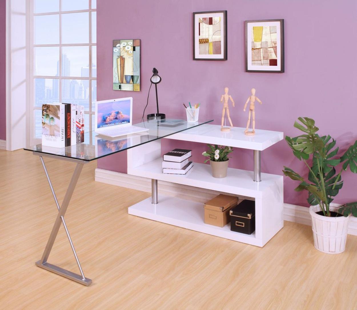 

    
Buck 92368 Home Office Writing Desk Glossy White & Glass Buck 92368 Acme Glam Modern

